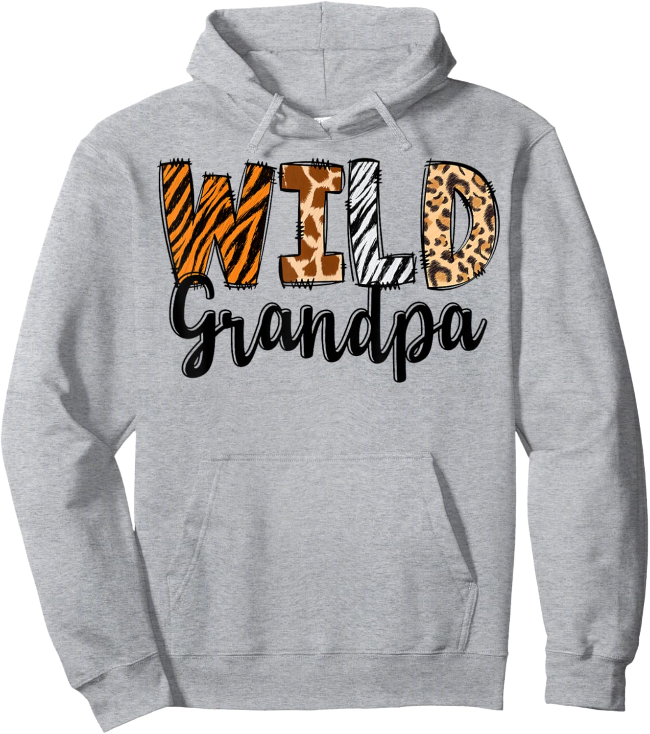 Wild Grandpa Zoo Born Two Be Wild B-day Safari Jungle Animal Hoodie - Hoodie | Ash