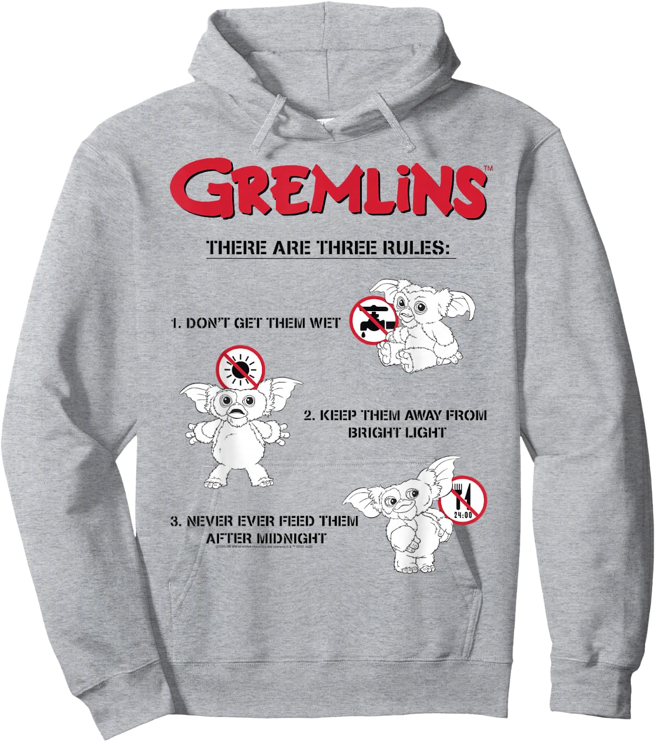 Gremlins There Are Three Rules Hoodie - Hoodie | Ash