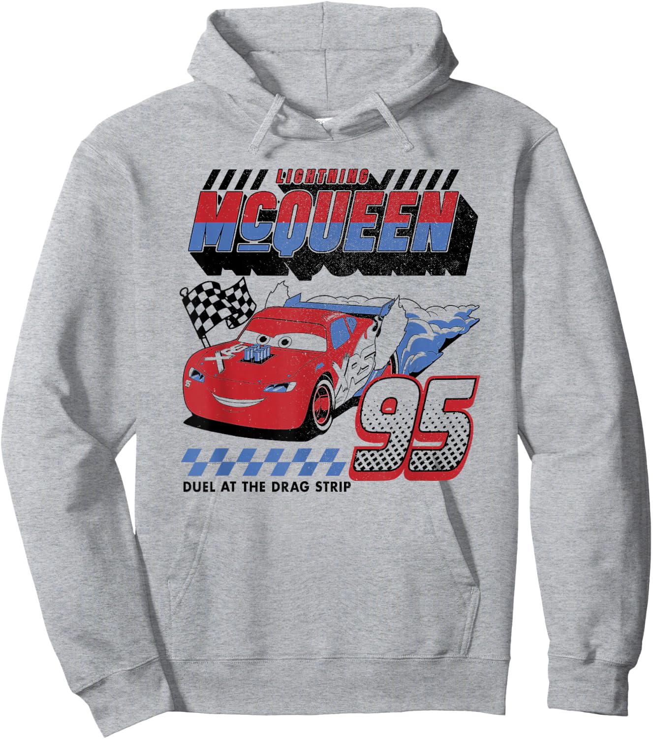 Disney Pixar Cars Lightning McQueen Americana Car Race Hoodie - Hoodie | Ash