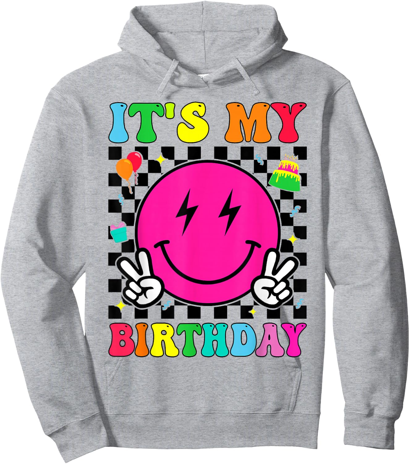Retro Groovy It's My Birthday Men Women Boys Girls Kid Bday Hoodie - Hoodie | Ash