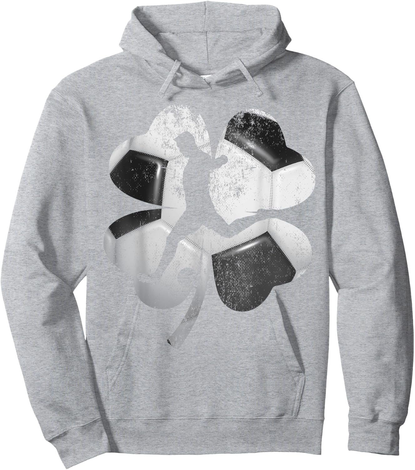 Soccer Player Silhouette & Shamrocks Saint Patricks Day Boy Hoodie - Hoodie | Ash