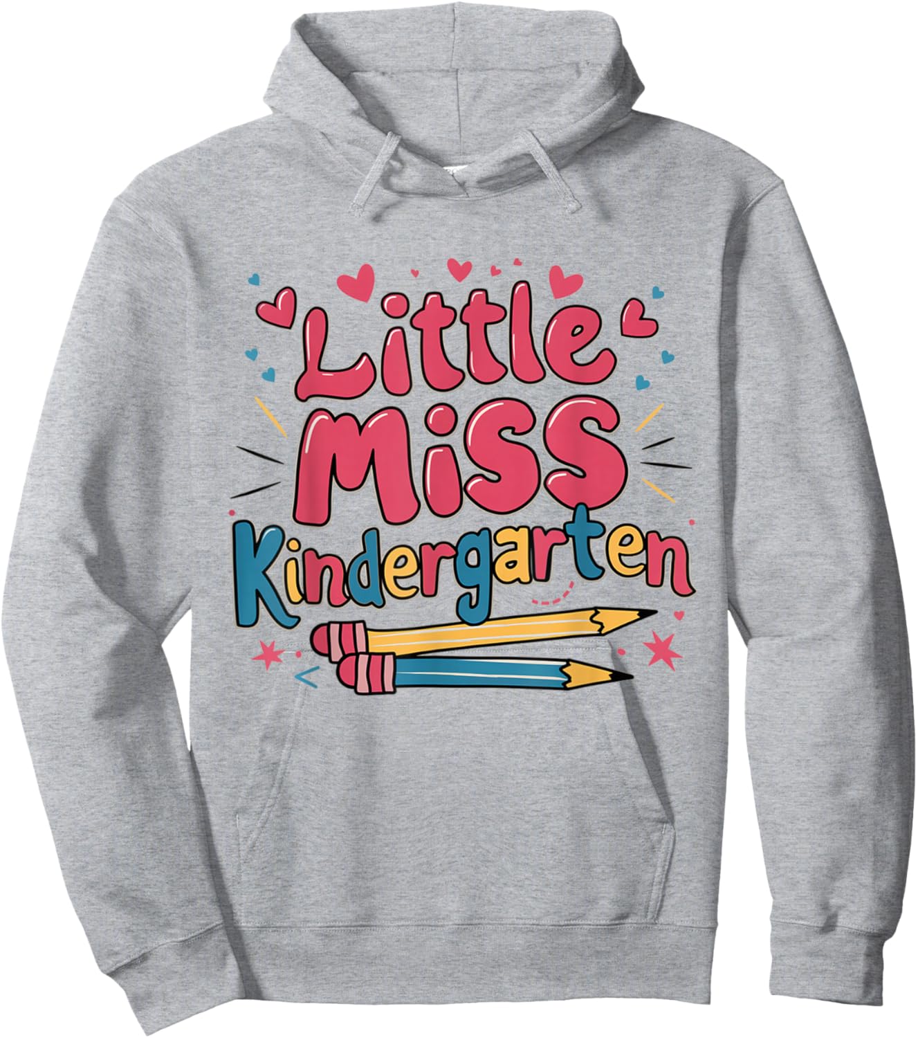 Little Miss Kindergarten Back To School Kinder Girls Hoodie - Hoodie | Ash