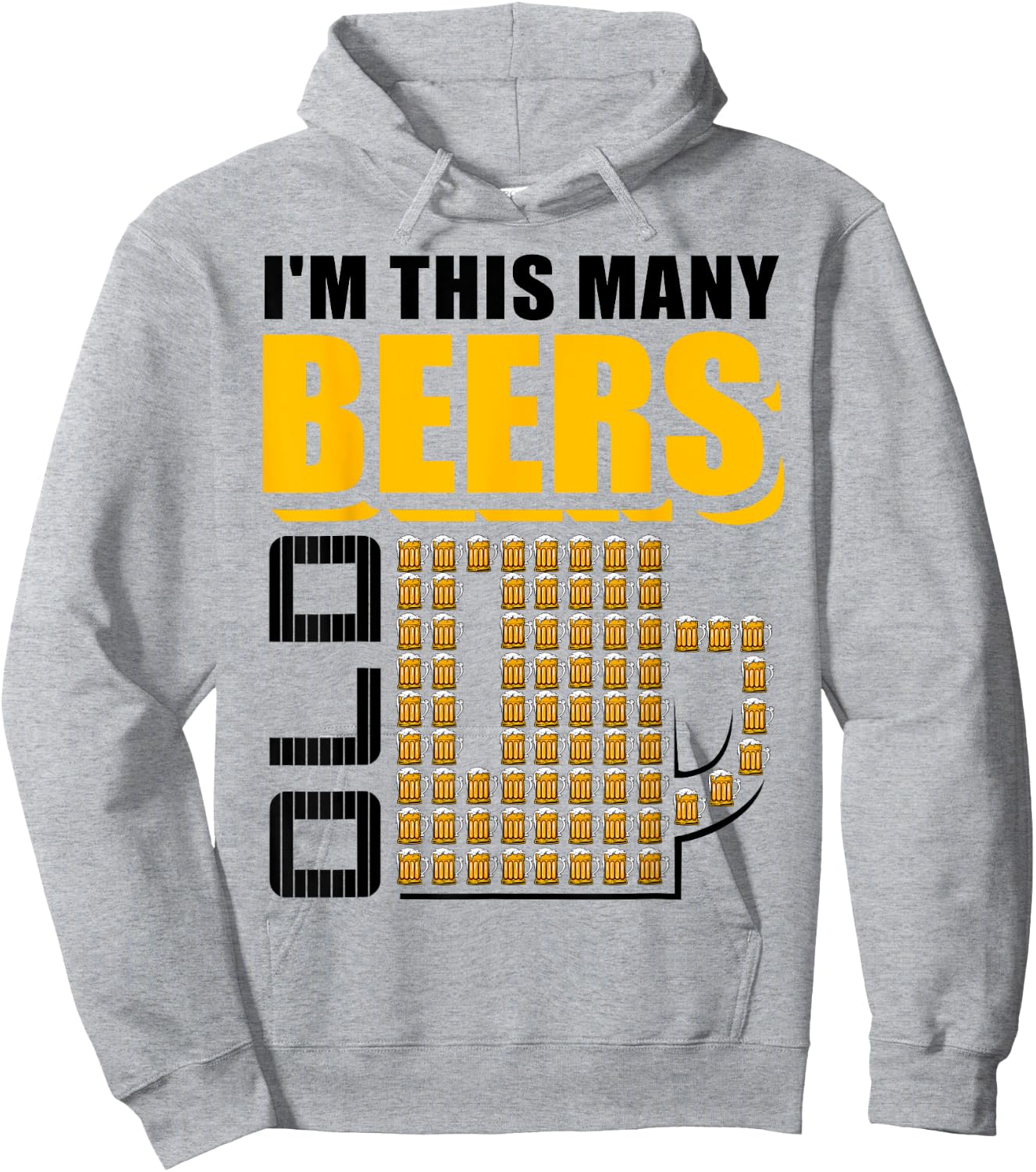 I'm This Many Beers Old 75th Birthday 75 Years Funny Gift Hoodie - Hoodie | Ash