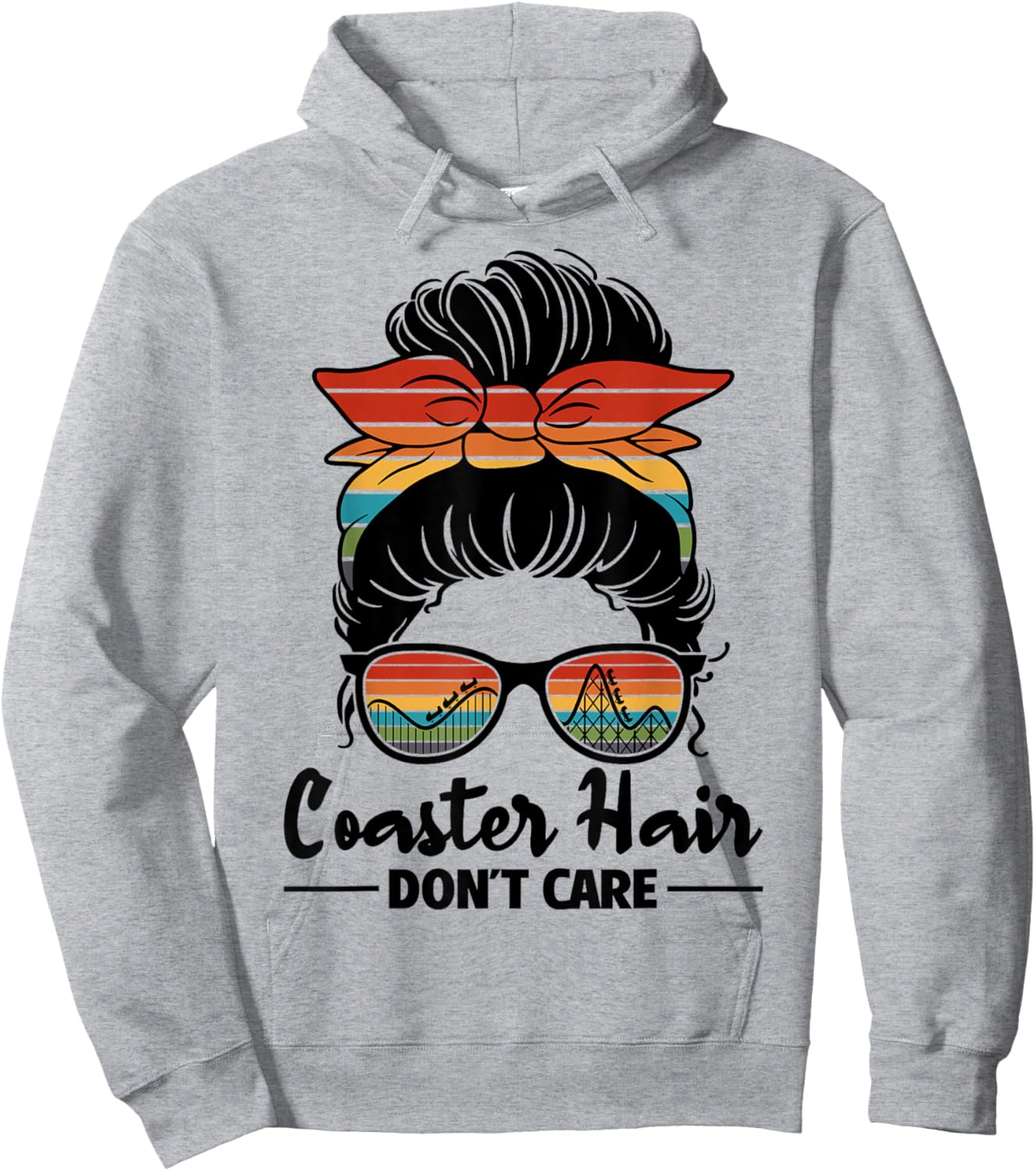 Coaster Hair Don't Care Roller Coaster Women Rollercoaster Hoodie - Hoodie | Ash