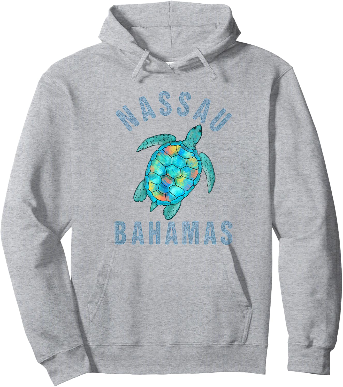 Nassau, Bahamas Beach Design / Sea Turtle Illustration Gift Hoodie - Hoodie | Ash