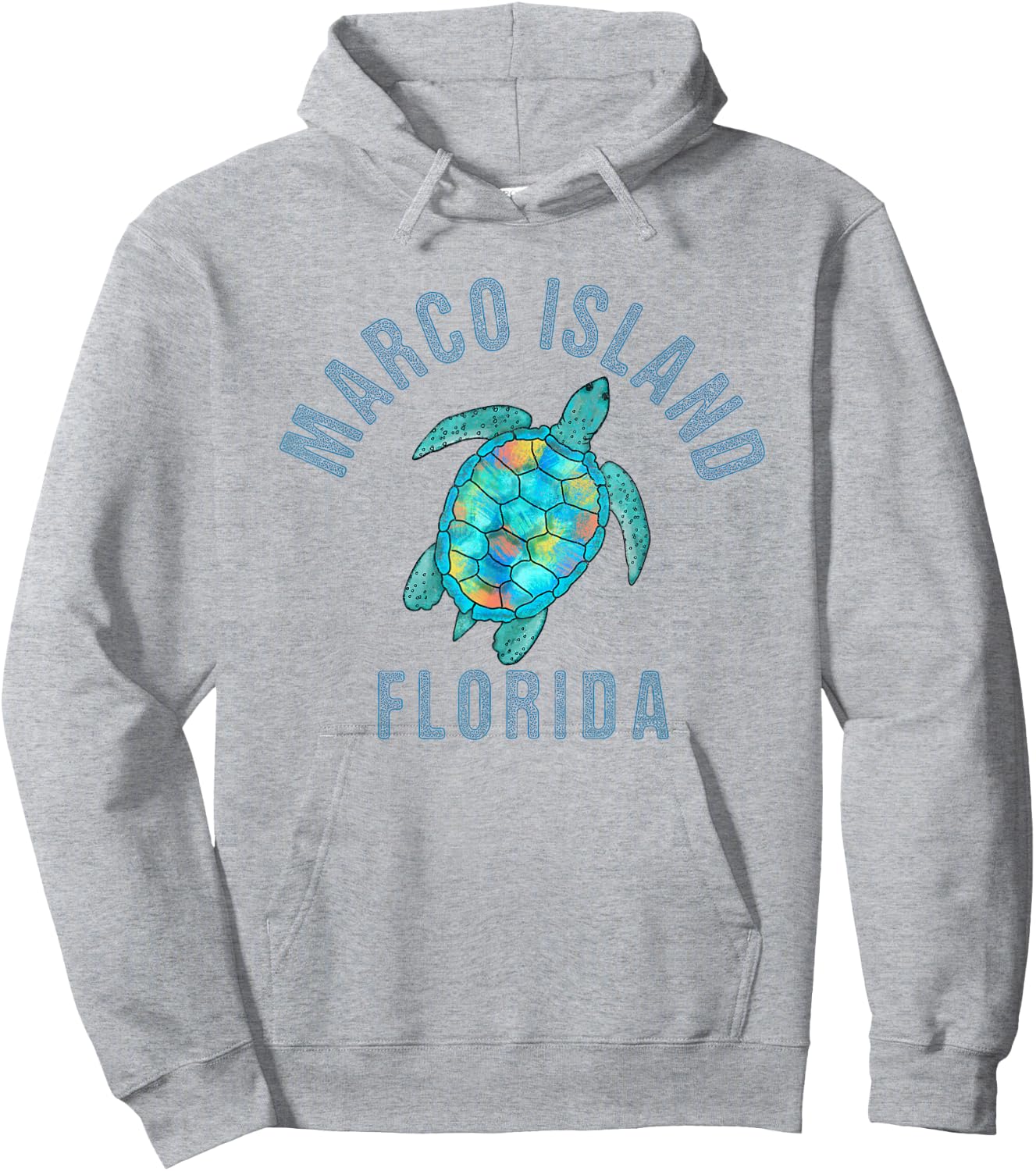 Marco Island Beach Design / Sea Turtle Illustration Gift Hoodie - Hoodie | Ash