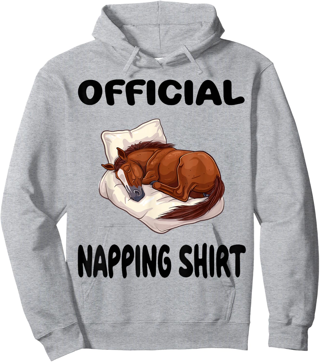 Horse Animal Riding Pajamas Nightgown Official Napping Hoodie - Hoodie | Ash