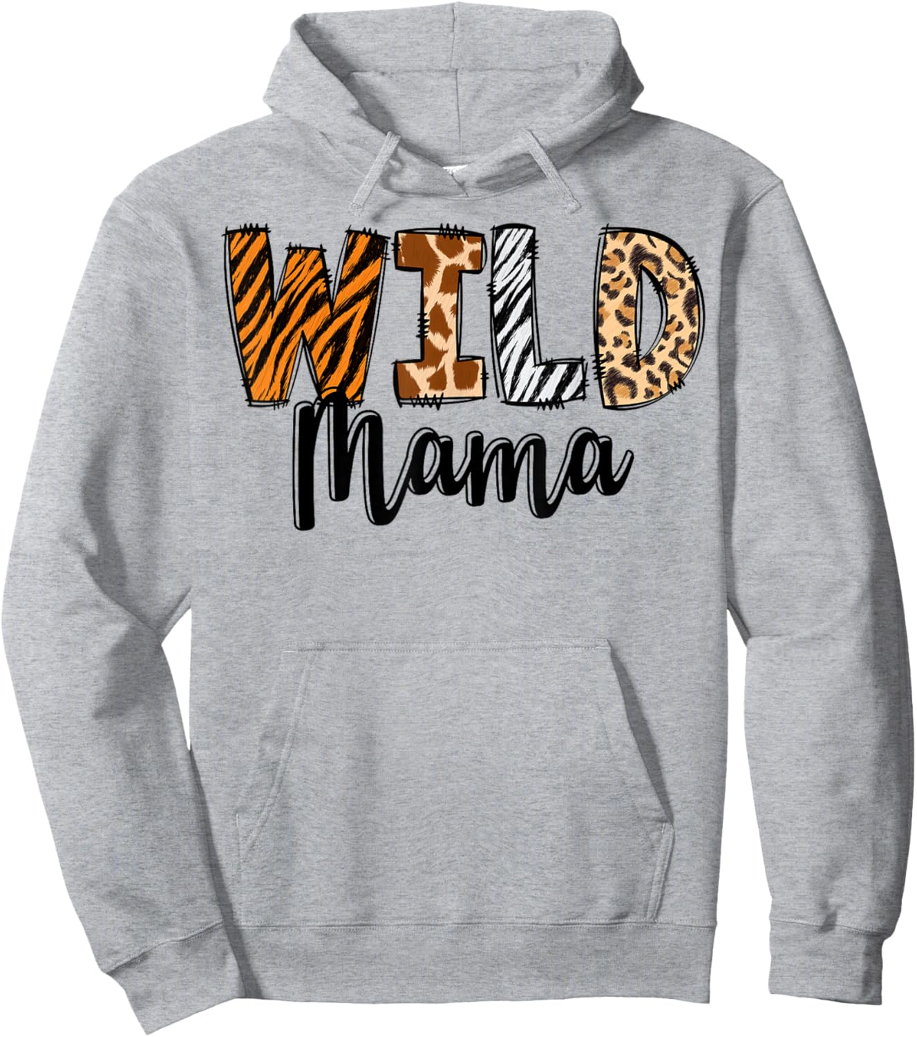 Wild Mama Zoo Born Two Be Wild B-day Safari Jungle Animal Hoodie - Hoodie | Ash