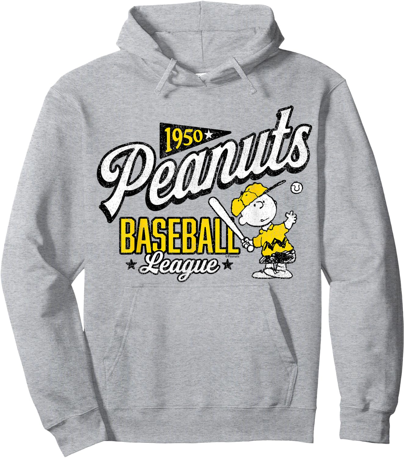Peanuts - Charlie Brown Baseball League 1950 Hoodie - Hoodie | Ash