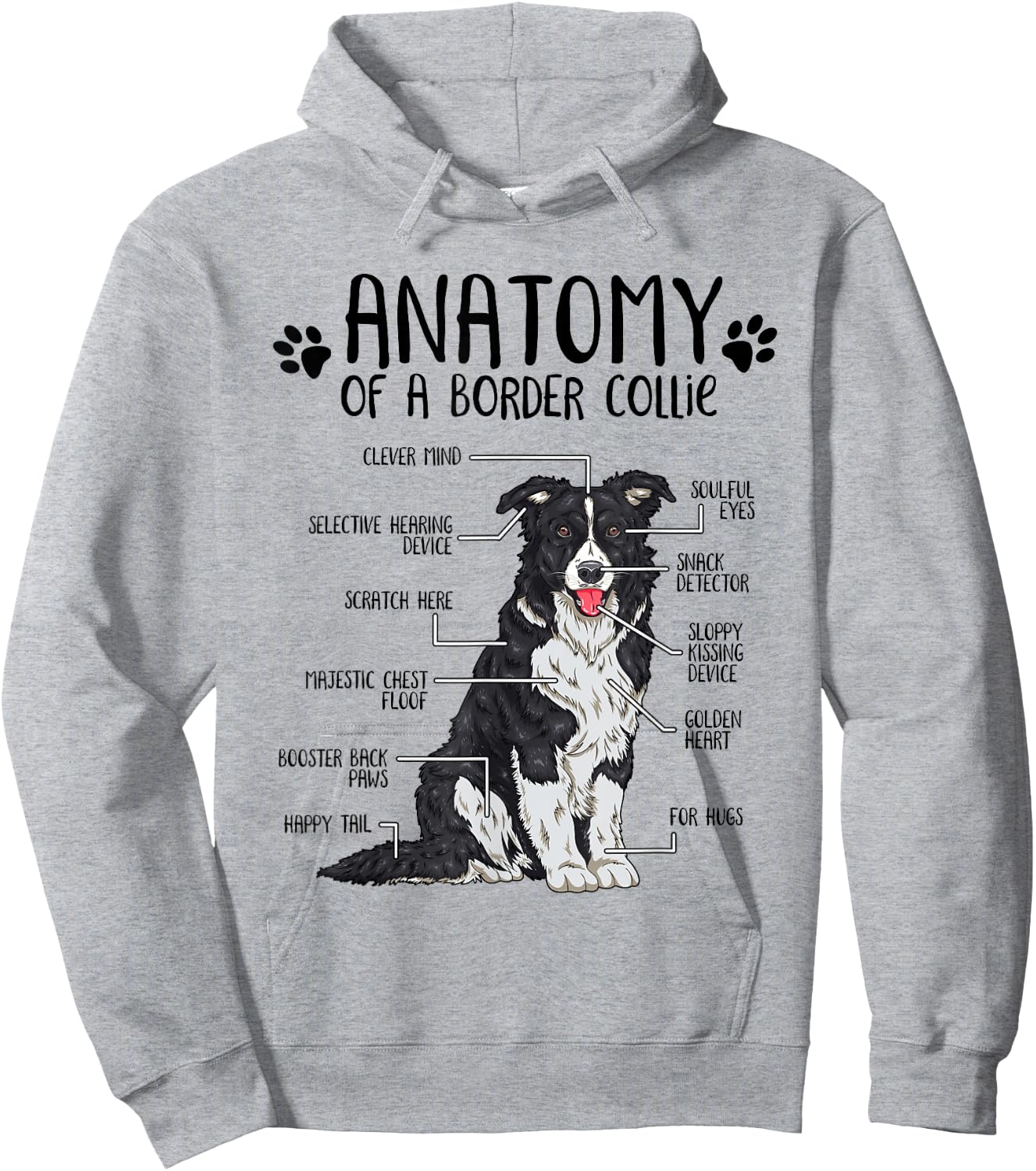 Funny Anatomy Border Collie Dog Lover Border Collie Owner Hoodie - Hoodie | Ash