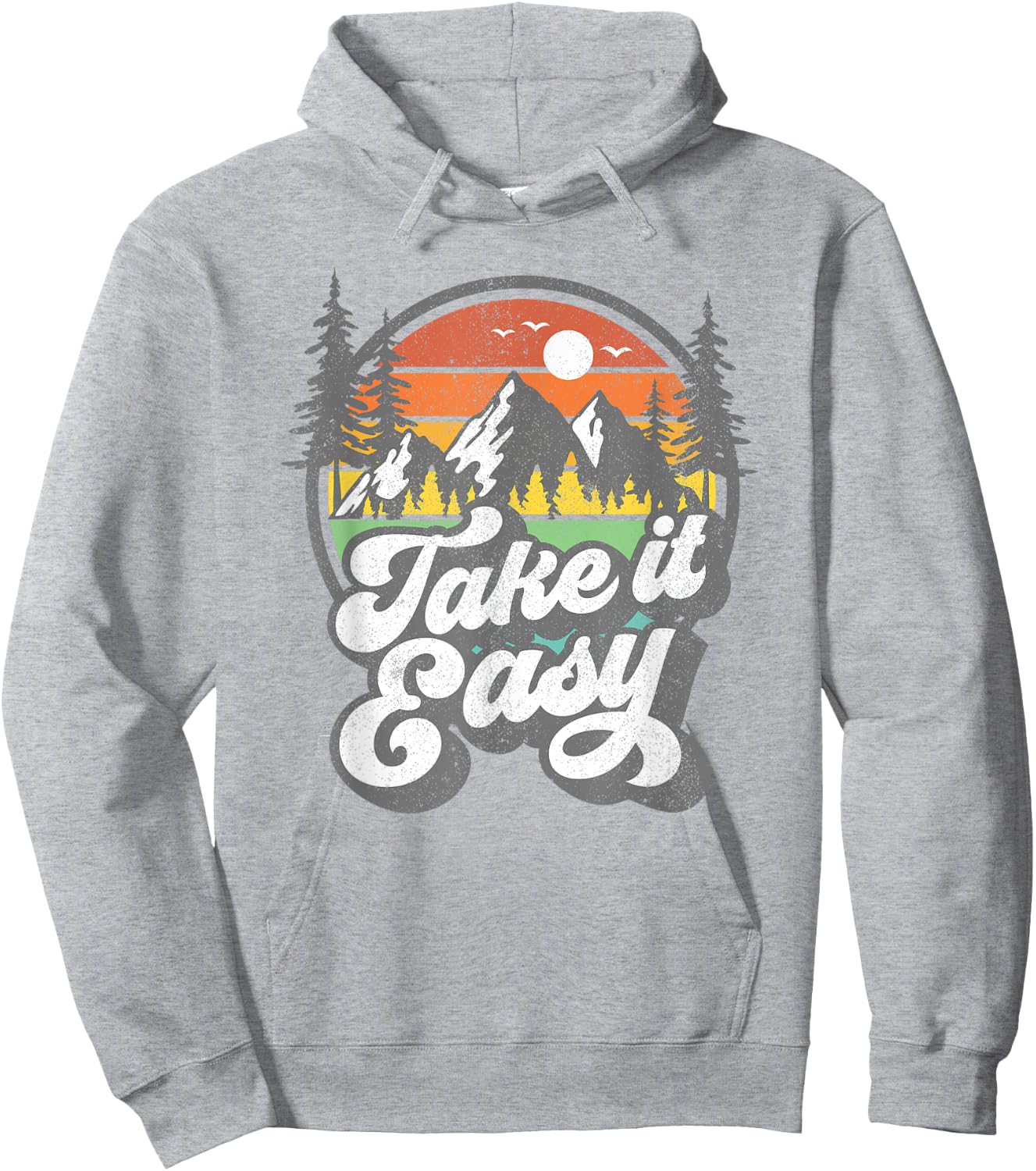 Take It Easy Retro Camping Hiking Camper Outdoor Hiker Gift Hoodie - Hoodie | Ash