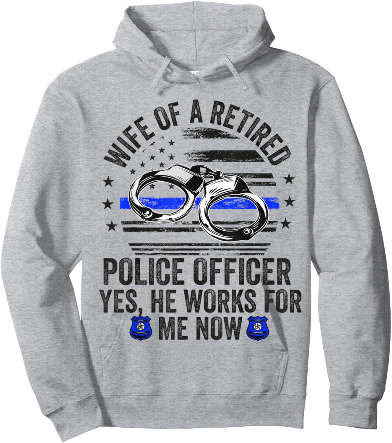 Wife of a Retired Police Officer Proud Retiring Cop Wife Hoodie - Hoodie | Ash