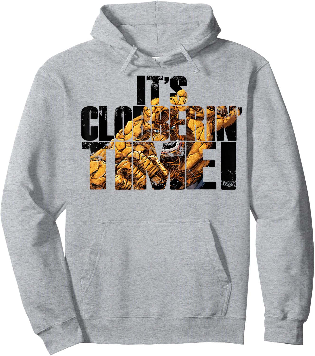 Marvel Fantastic Four It's Clobberin' Time Text Fill Hoodie - Hoodie | Ash