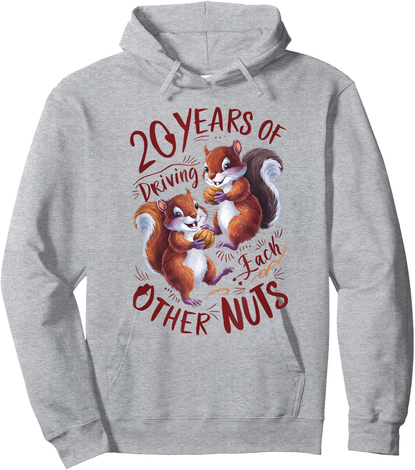 20th Wedding Anniversary Driving Each Other Nuts 20 Years Hoodie - Hoodie | Ash