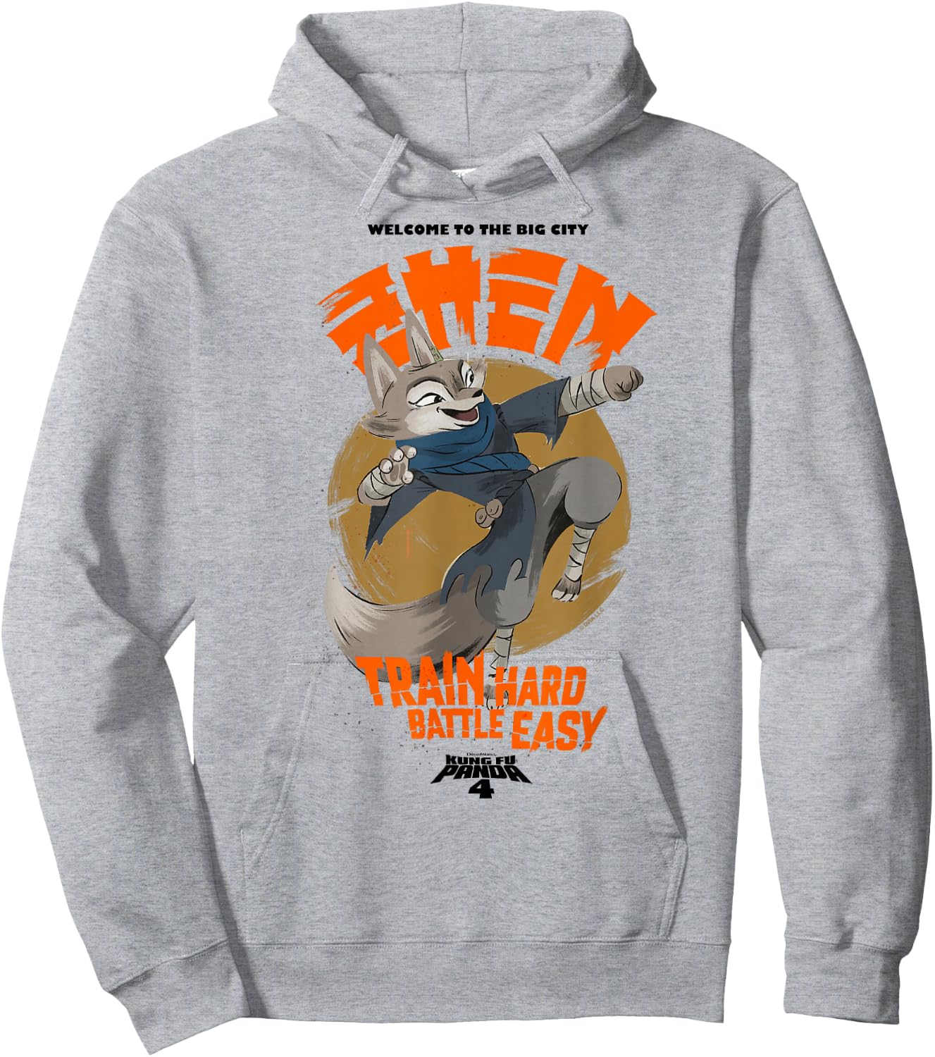 Kung Fu Panda 4 Welcome To The Big City Zhen Vintage Shot Hoodie - Hoodie | Ash