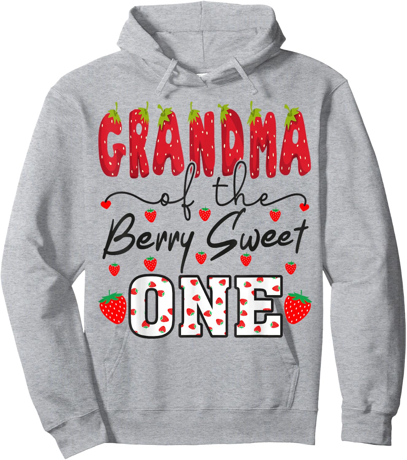Grandma Of The Berry Sweet One Strawberry Hoodie - Hoodie | Ash
