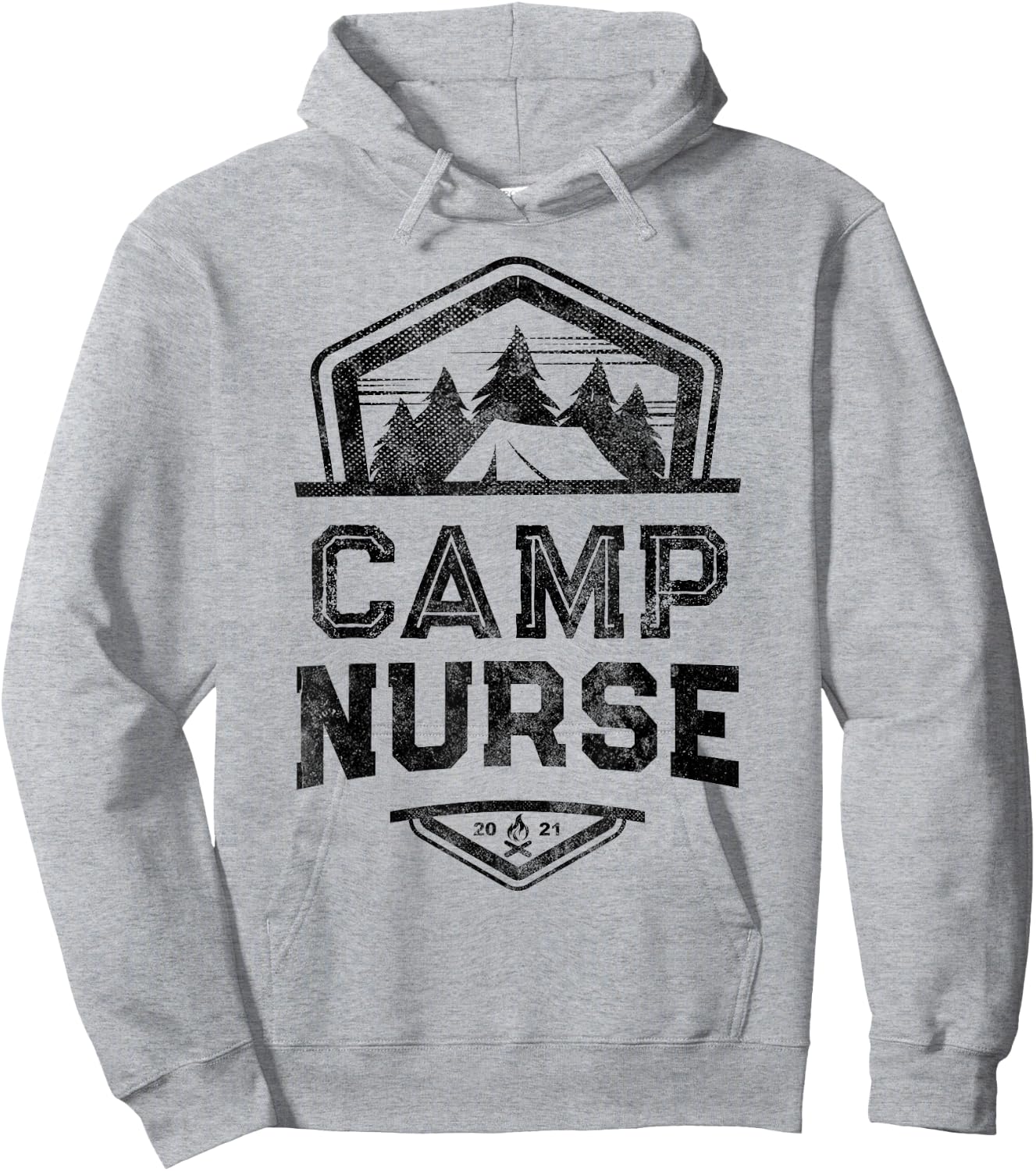 Vintage CAMP NURSE Medical Staff Campground Crew Orange Hoodie - Hoodie | Ash