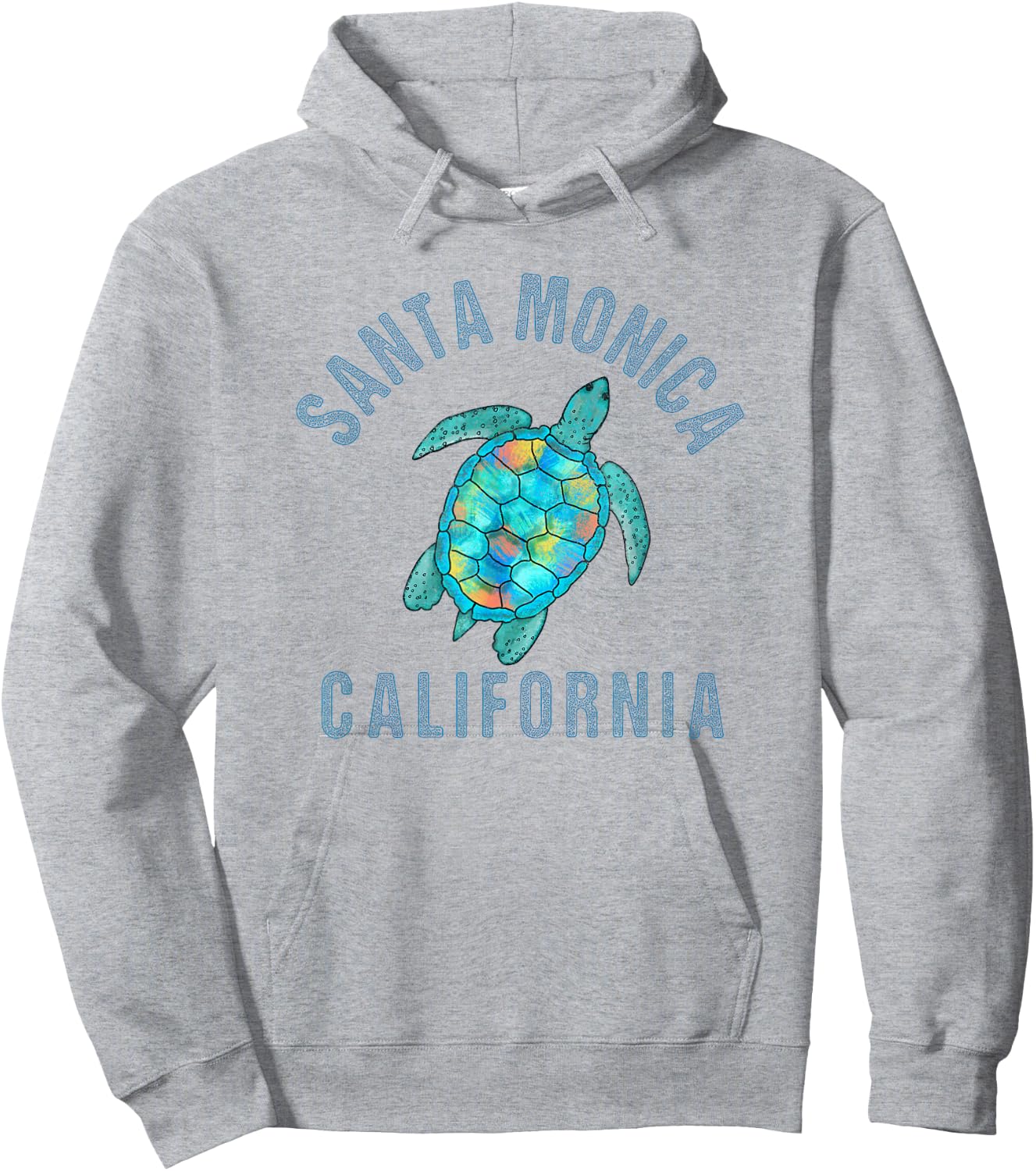 Santa Monica Beach Design / Sea Turtle Illustration Gift Hoodie - Hoodie | Ash