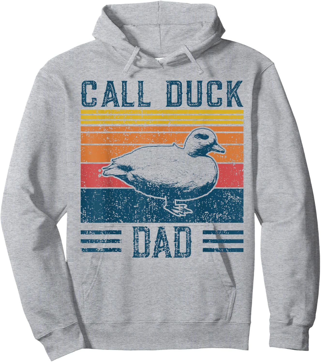 Best Duck Dad Men - Vintage Call Duck Hoodie - Hoodie | Ash