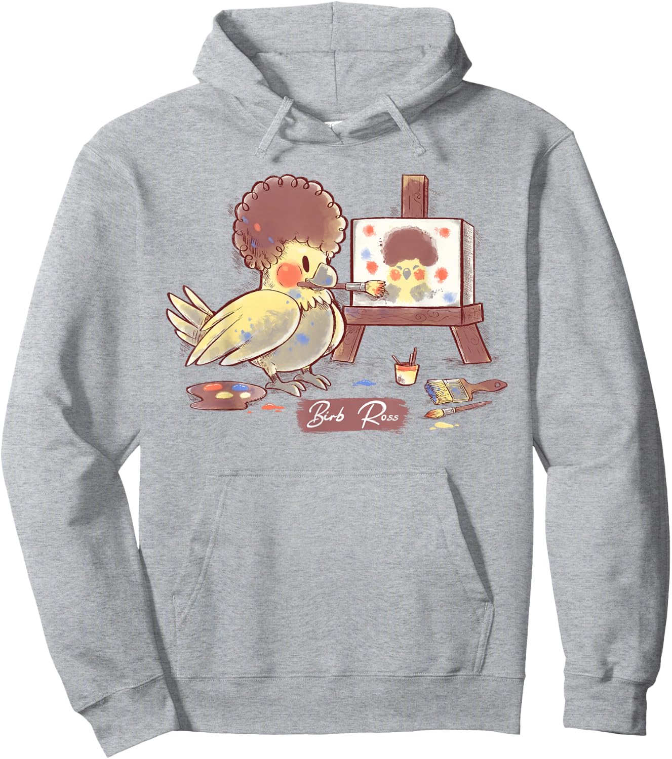 Birb Ross Meme - Yellow Cockatiel Artist Bird Hoodie - Hoodie | Ash
