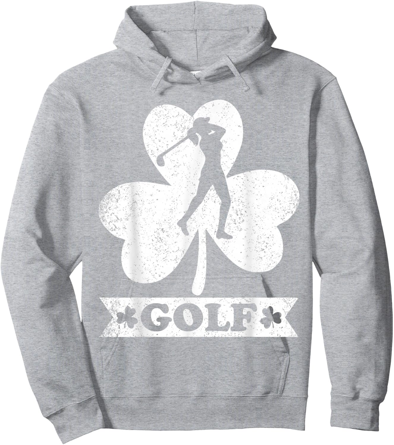Lucky Shamrock Golfer Golf St. Patrick's Day Hoodie - Hoodie | Ash