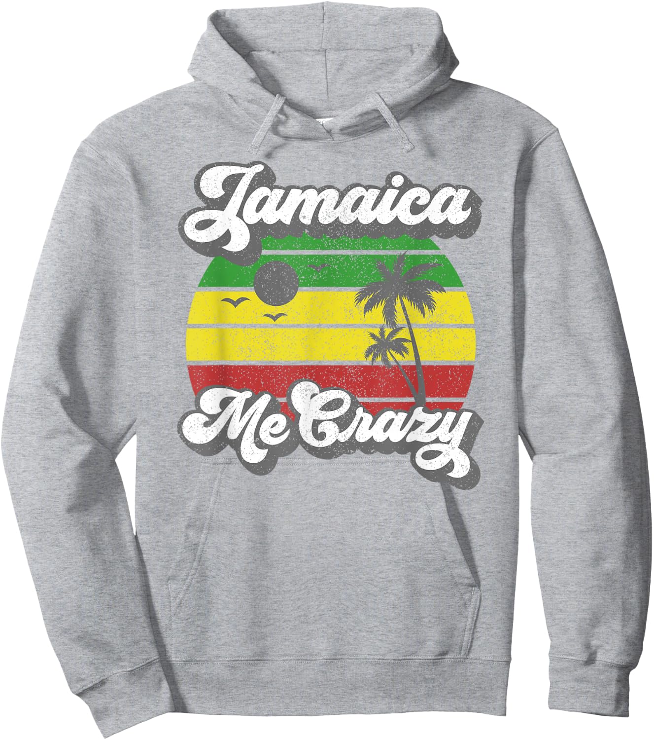 Jamaica Me Crazy Rasta Roots Rock Reggae Jamaican Retro Gift Hoodie - Hoodie | Ash