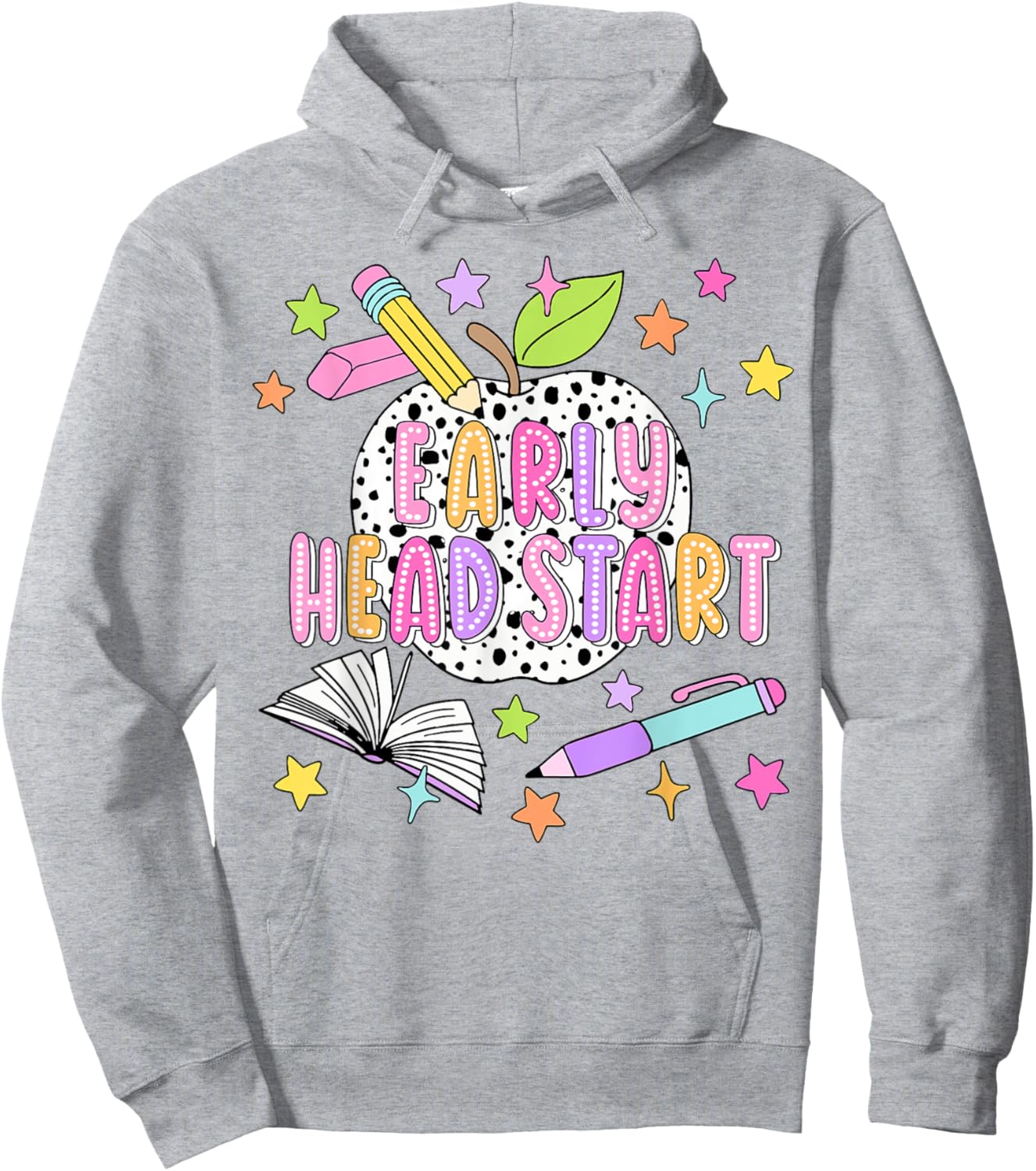 Dalmatian Dots Early Head Start Back To School Teacher Kids Hoodie - Hoodie | Ash