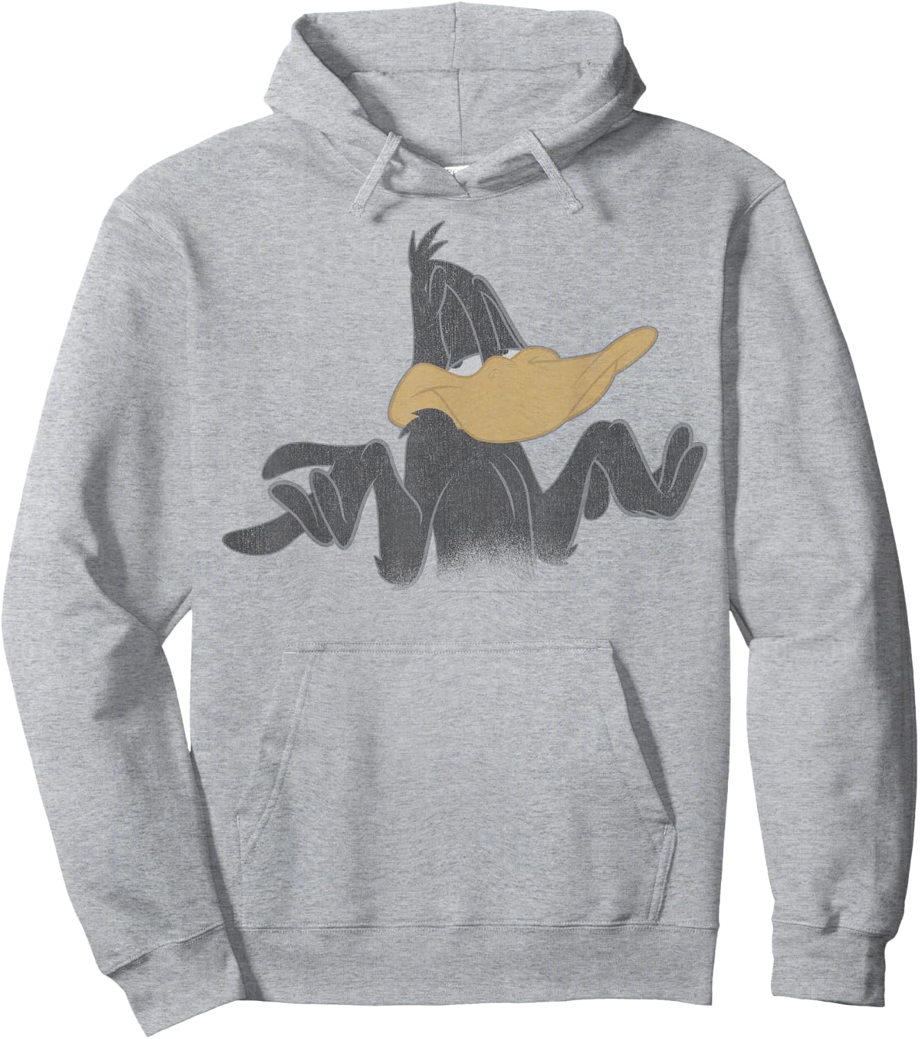 Looney Tunes Daffy Duck Shrug Portrait Hoodie - Hoodie | Ash