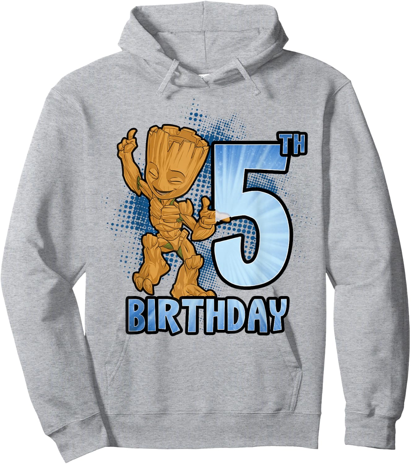 Marvel Guardians of The Galaxy Baby Groot 5th Birthday Hoodie - Hoodie | Ash