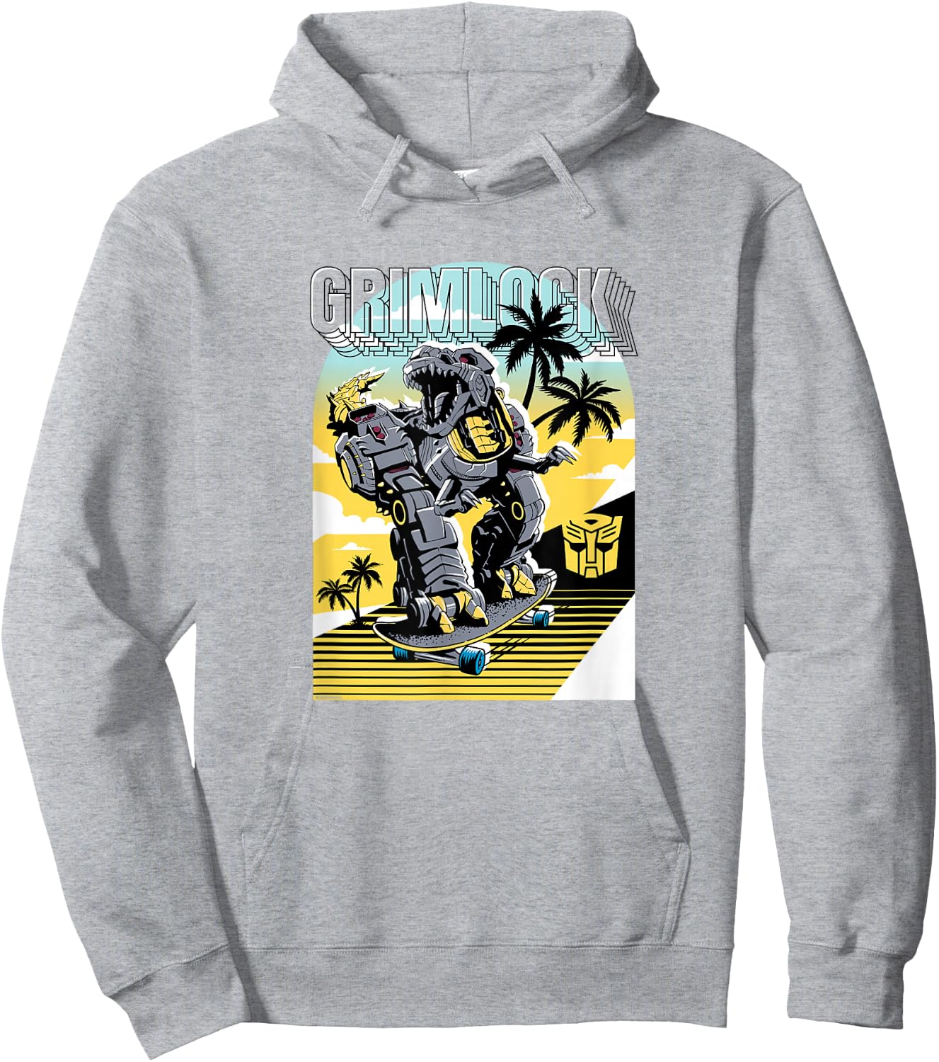 Transformers Grimlock Skating Portrait Hoodie - Hoodie | Ash