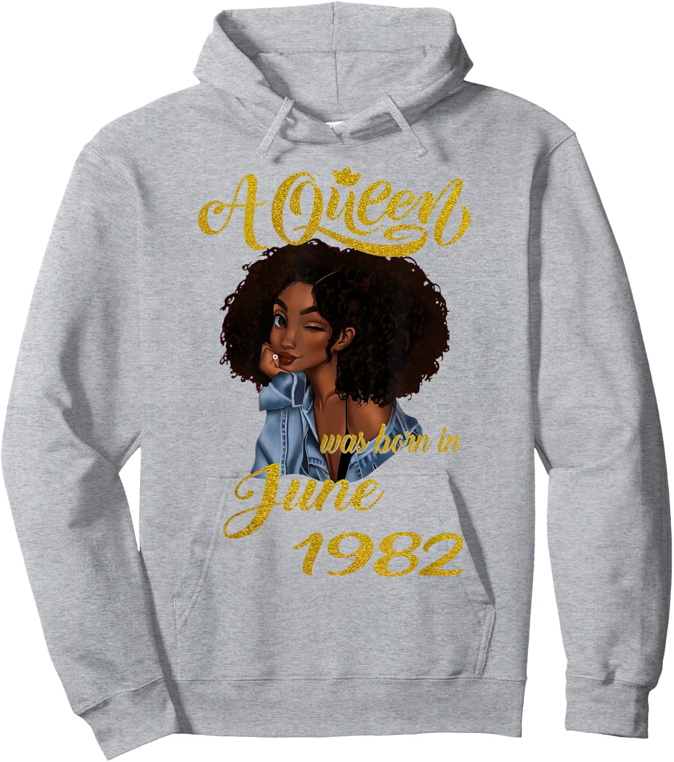 A Queen Was Born in June 1982 39th Birthday Gift Hoodie - Hoodie | Ash