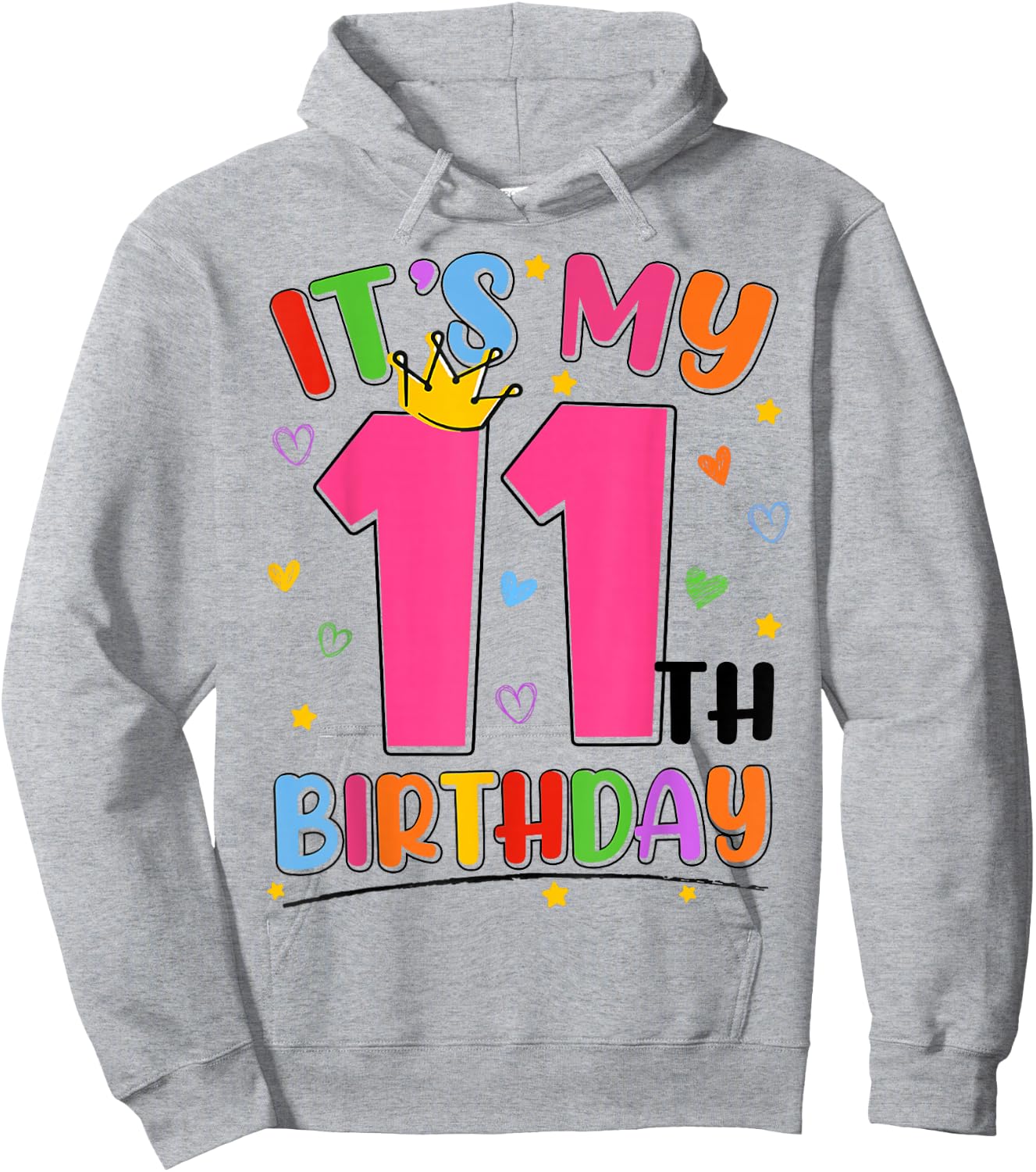 It's My 11th Birthday Party Teens Girls 11 Year Old Bday Hoodie - Hoodie | Ash