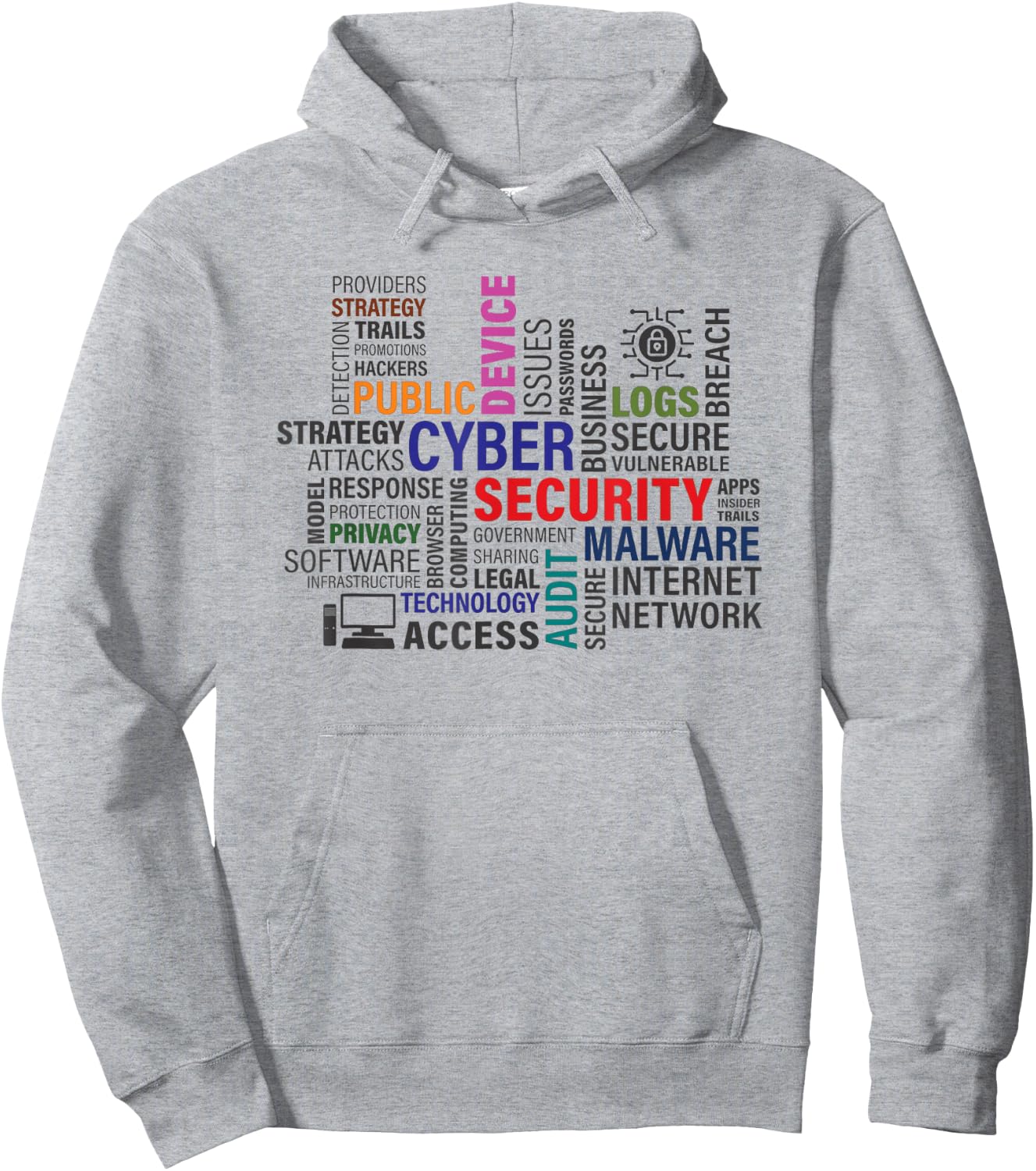 Funny Hackers Cybersecurity Terms Hoodie - Hoodie | Ash