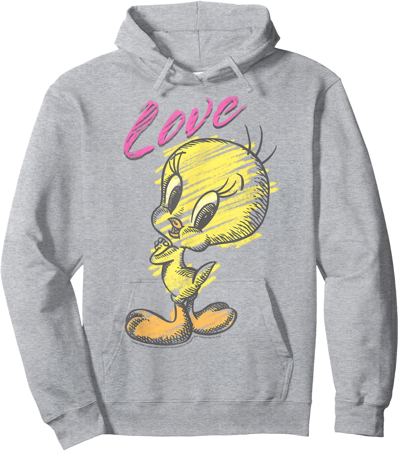 Looney Tunes Tweety Bird Love Sketch Hoodie - Hoodie | Ash