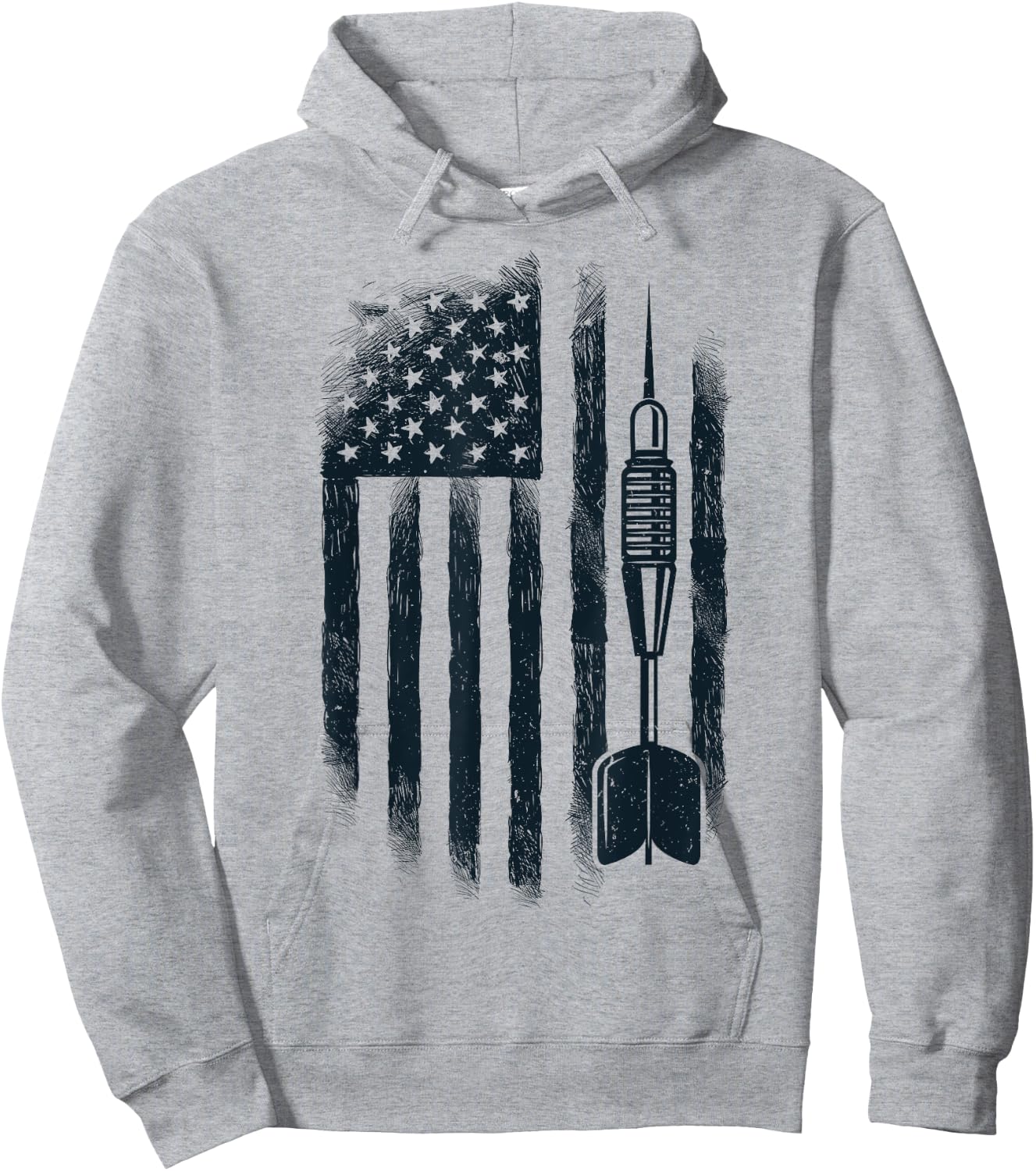 American Flag Darts Player Vintage USA Dart 4th of July Gift Hoodie - Hoodie | Ash