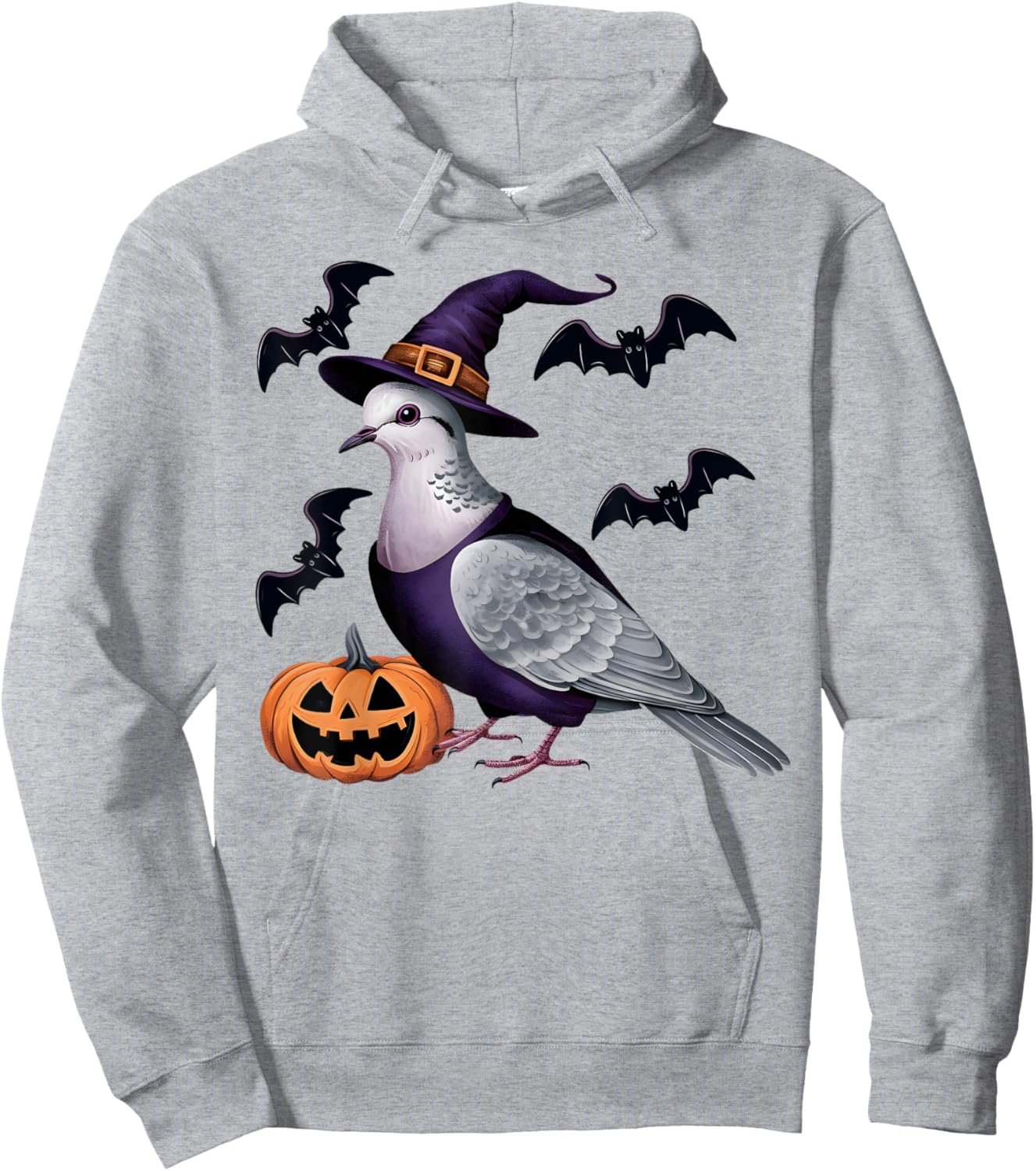 Dove Bird Halloween Costume Scary Pumpkin Bat Witch Hoodie - Hoodie | Ash