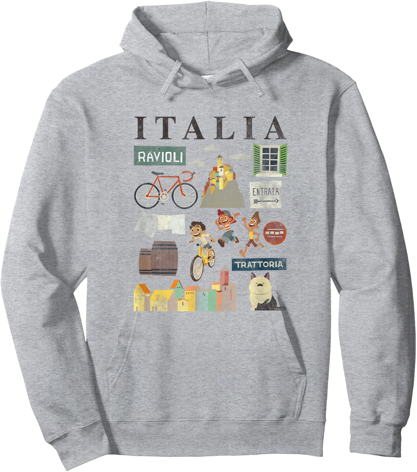 Disney Pixar Luca Italia Icons Small Hoodie - Hoodie | Ash