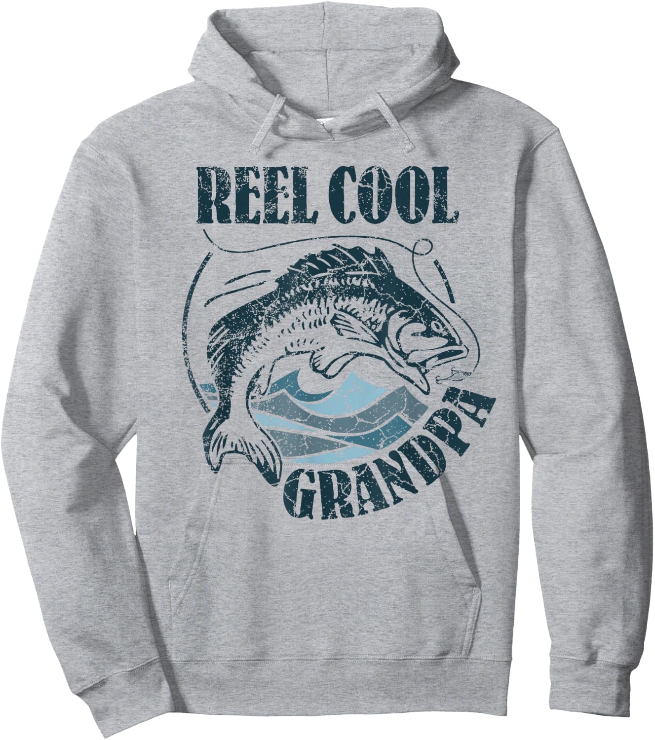 Reel Cool Grandpa Fishing Dad Gifts Father's Day Fisherman Hoodie - Hoodie | Ash