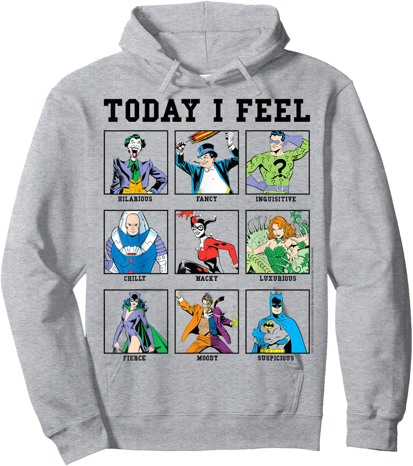DC Comics Batman Villains Today I Feel Emotional Box Up Small Hoodie - Hoodie | Ash