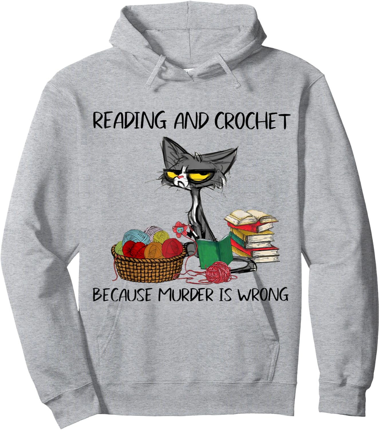 Reading And Crochet Because Murder Is Wrong Reading Crochet Hoodie - Hoodie | Ash