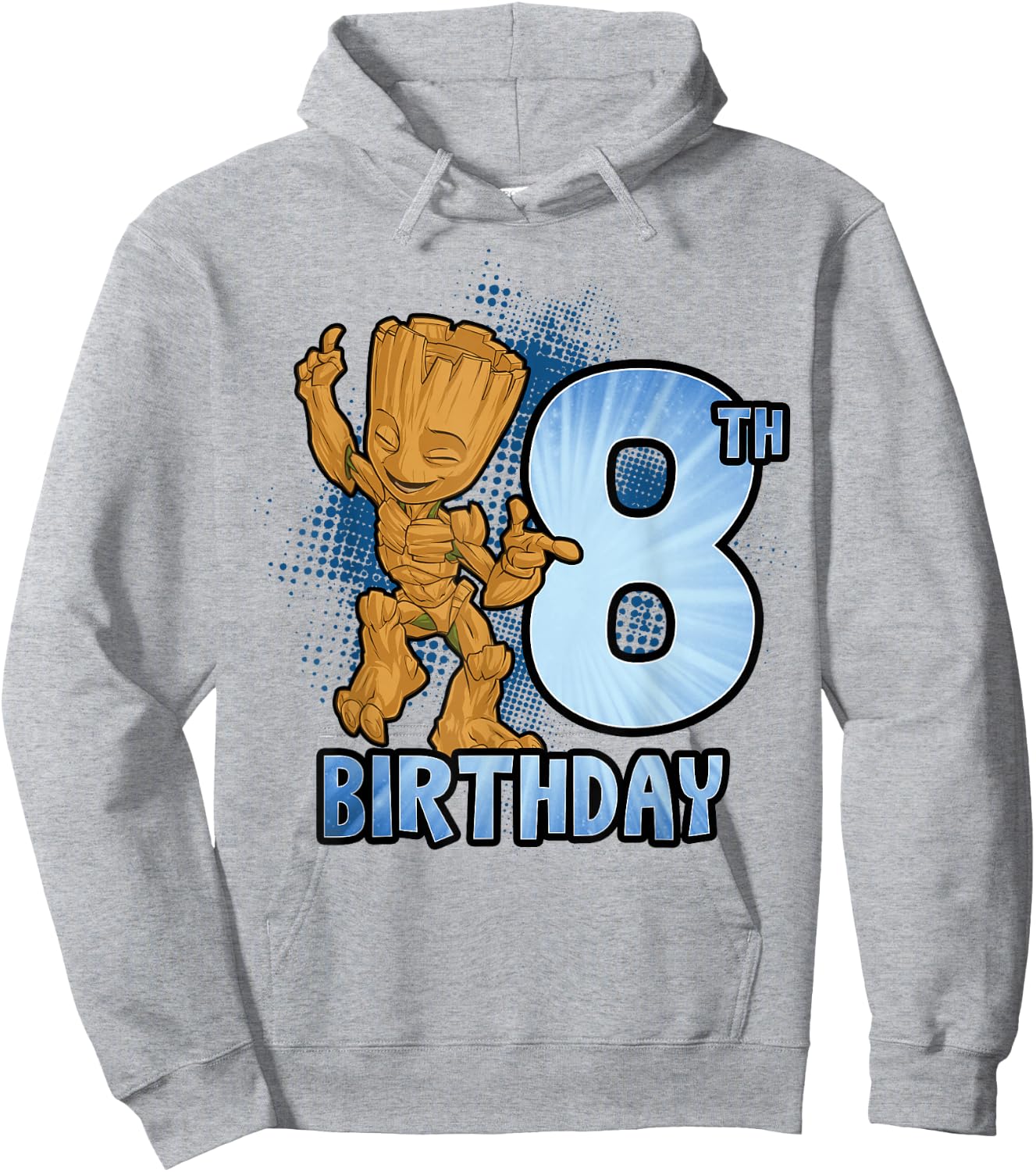 Marvel Guardians of The Galaxy Baby Groot 8th Birthday Hoodie - Hoodie | Ash