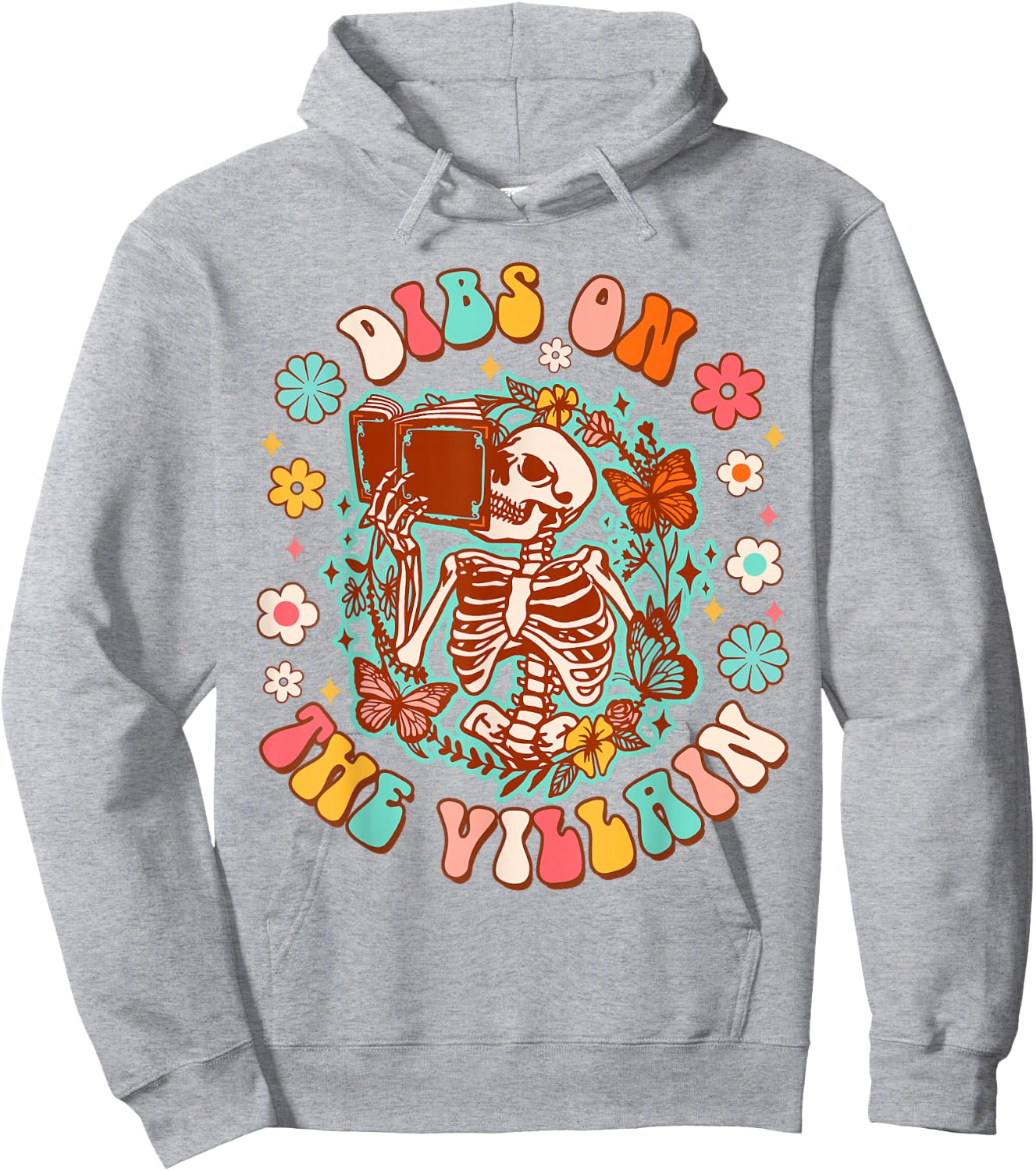 Romance Book Lover Bookworm Bookish Dibs On The Villain Hoodie - Hoodie | Ash