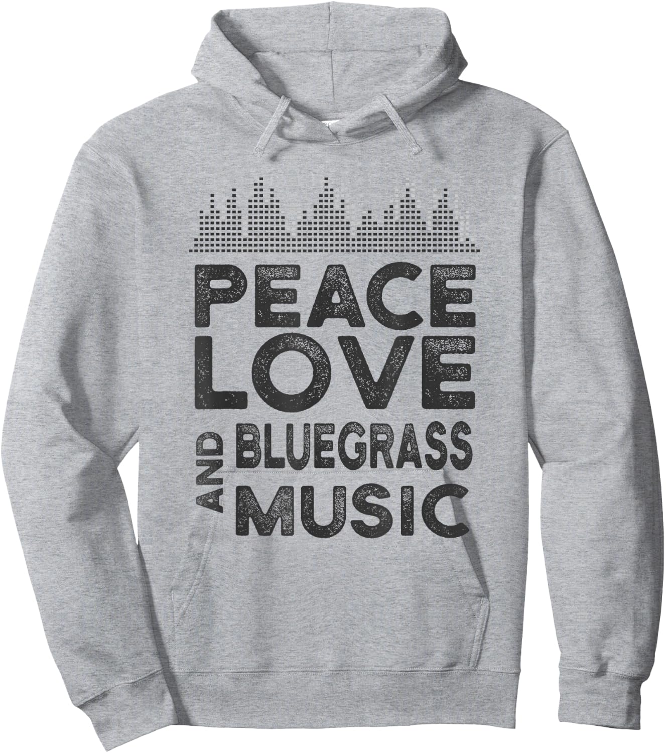 Peace, Love and Bluegrass Music Stuff for Bluegrass Musician Hoodie - Hoodie | Ash