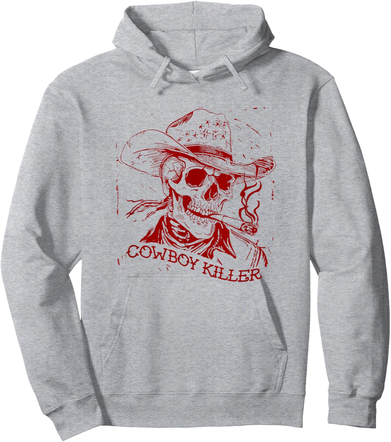 Death & Friends (Casual) Country Music & Western Killers - Cowboy Killer , Small, Grey Hoodie - Hoodie | Ash