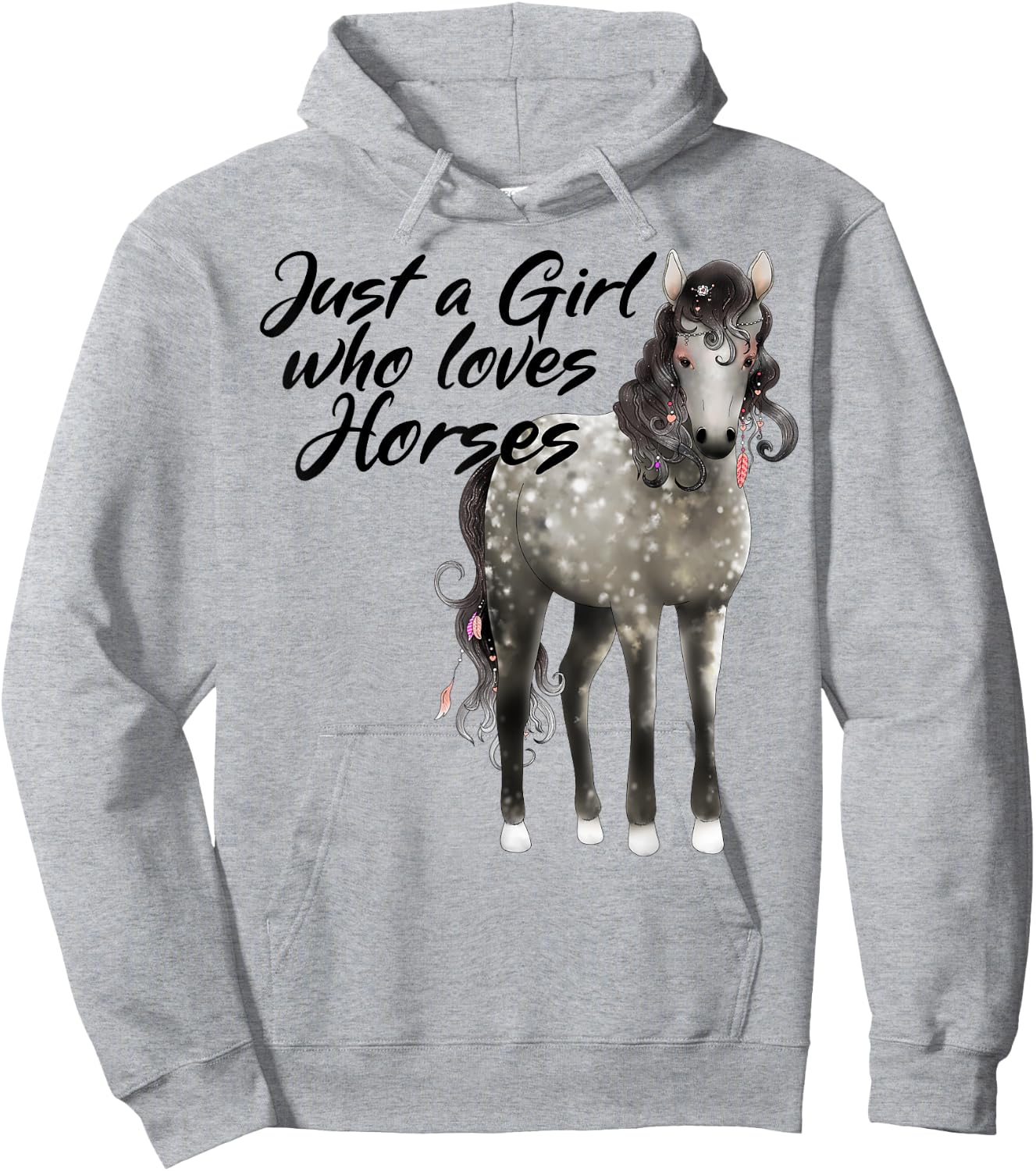 Just a Girl Who Loves Horses Dapple Horse Hoodie - Hoodie | Ash