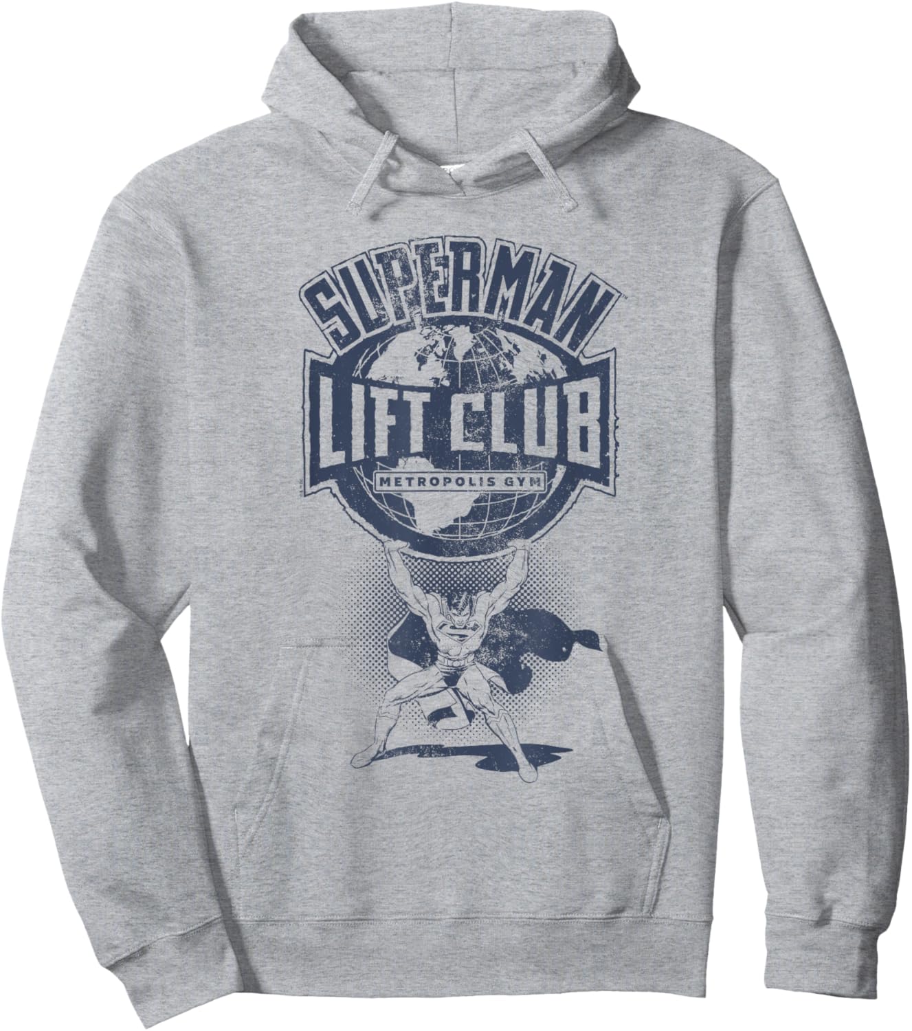 Superman Metropolis Gym Lift Club Hoodie - Hoodie | Ash