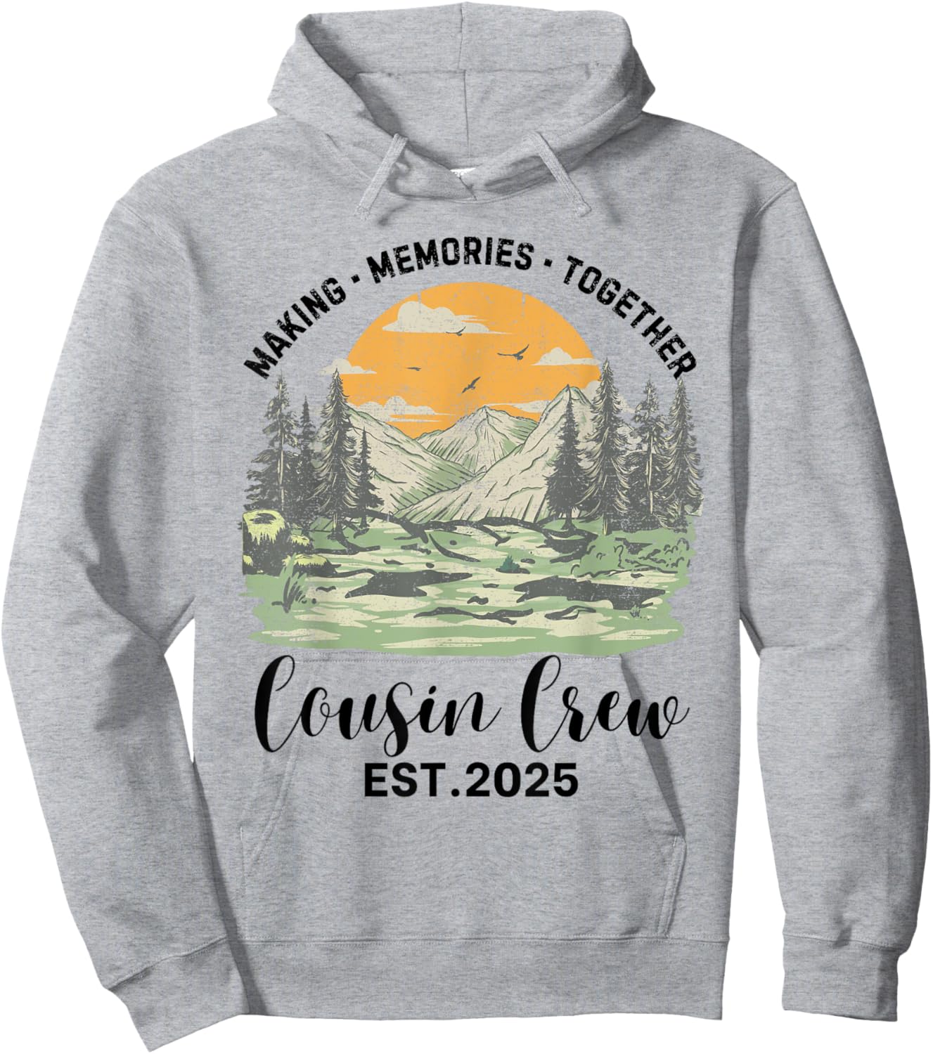 Cousin Crew 2025 Family Matching Camping Trip Camper Squad Hoodie - Hoodie | Ash