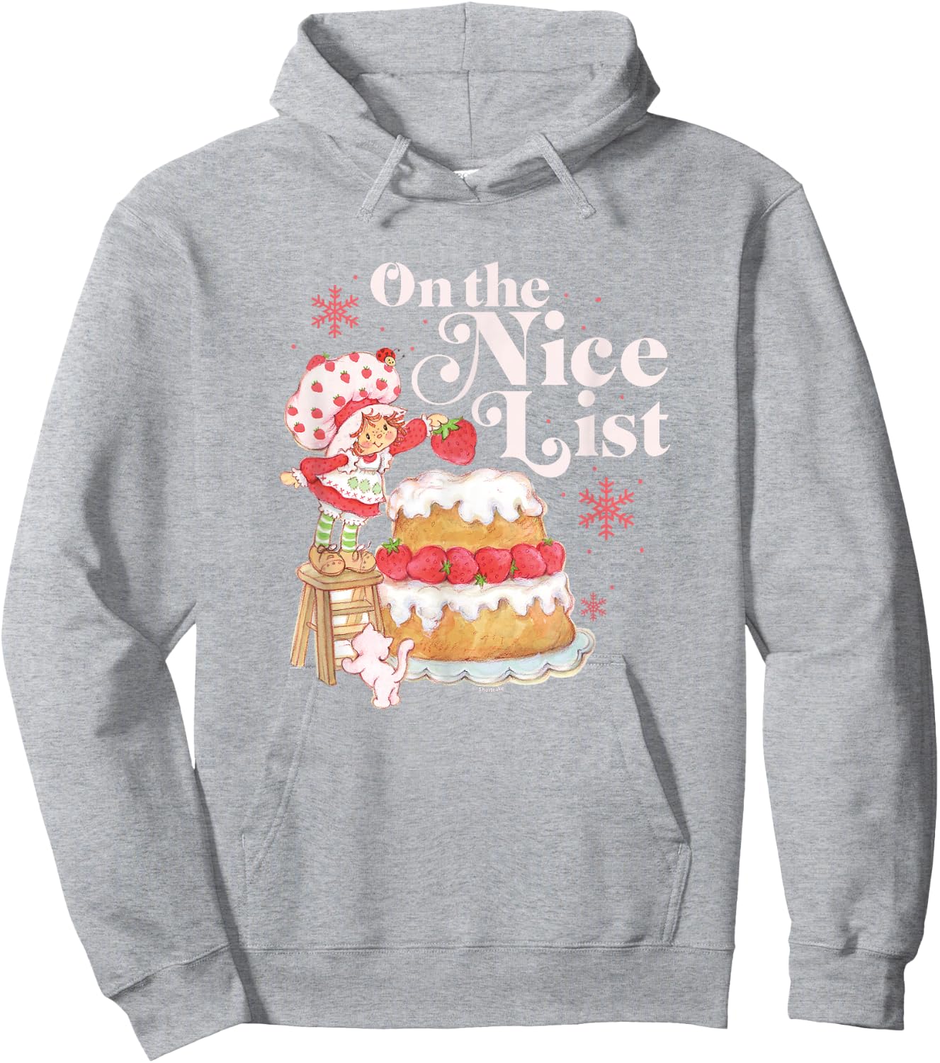 Strawberry Shortcake Christmas On The Nice List Chest Poster Hoodie - Hoodie | Ash