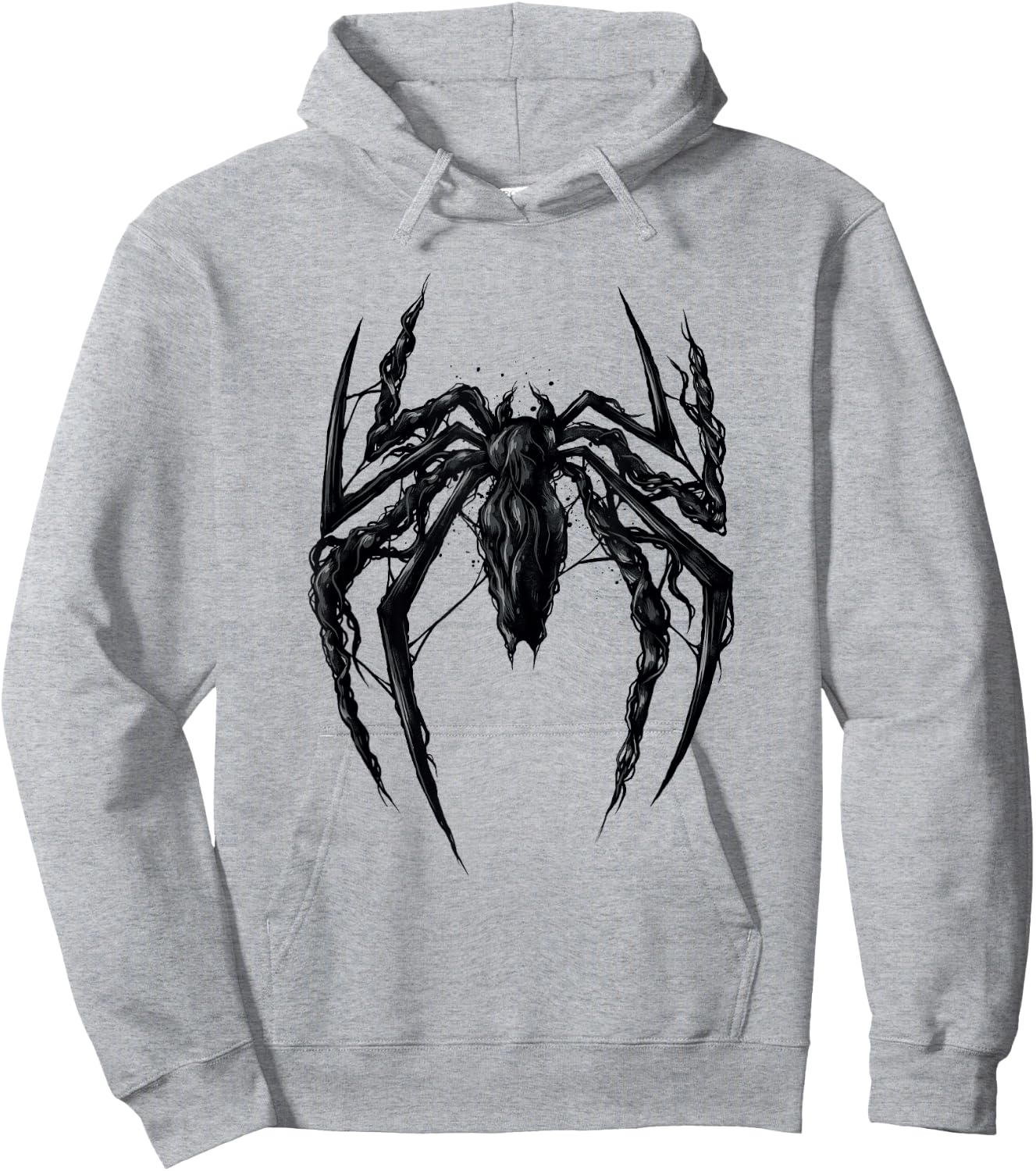 Marvel Spider-Man 2 Venomized Black Spider Chest Emblem Hoodie - Hoodie | Ash