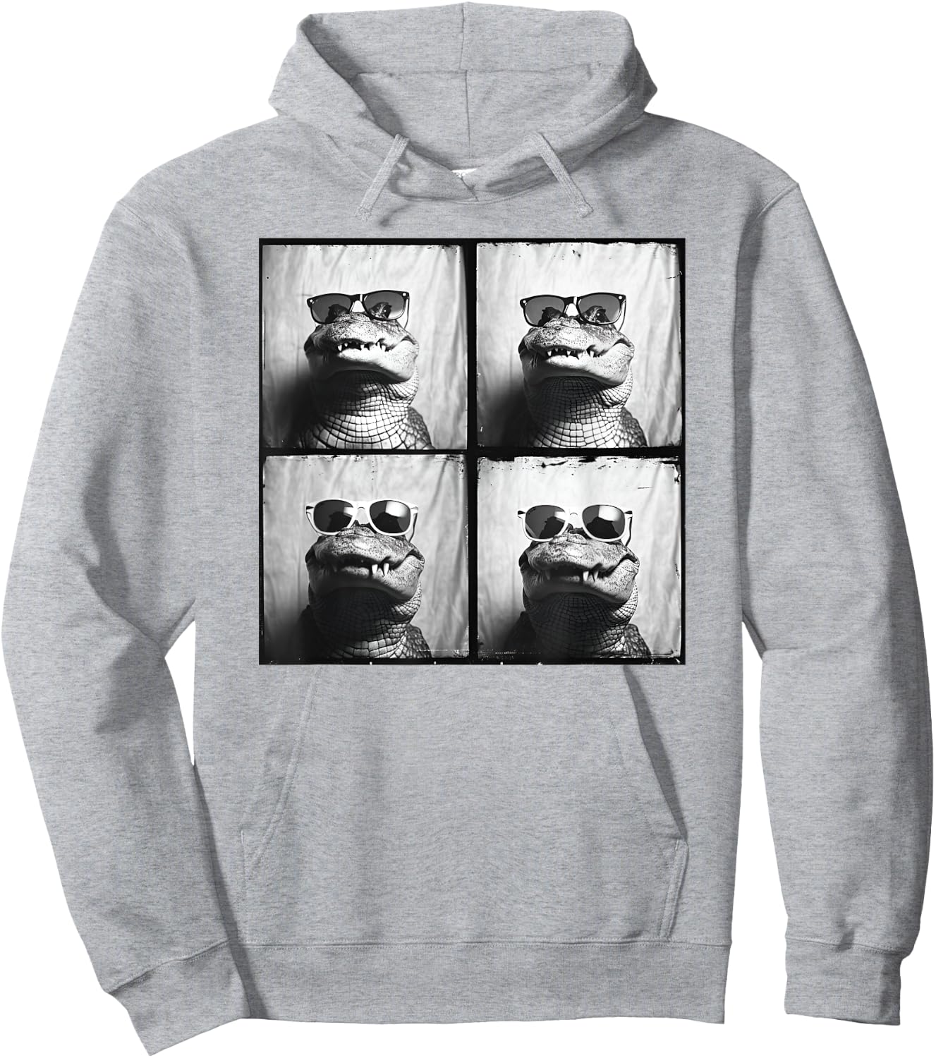 Crocodile Wearing Sunglasses Quirky Alligator Funny Animal Hoodie - Hoodie | Ash